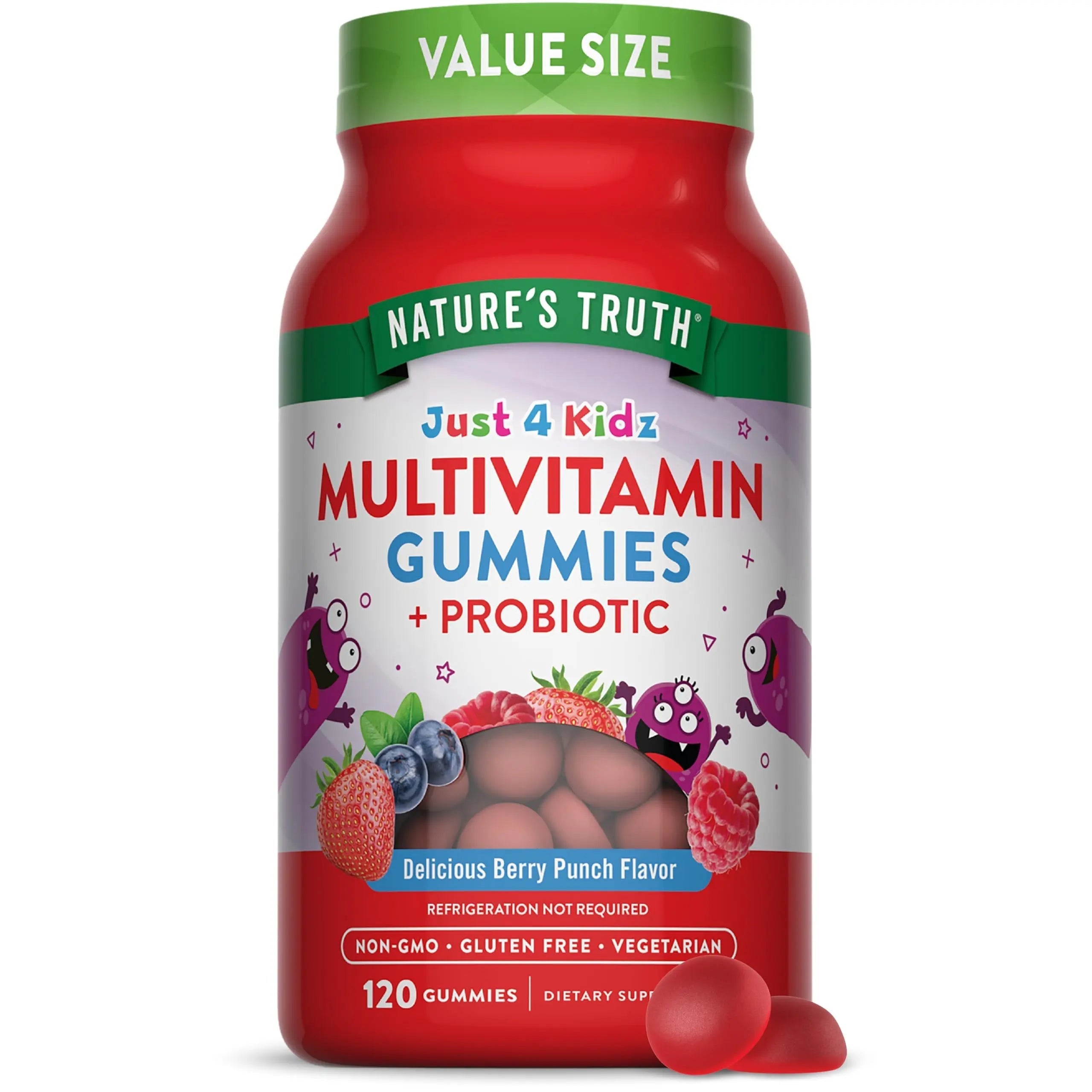Nature's Truth Kids Multivitamin Gummies with Probiotics | 120 Count | Berry Punch Flavor | Vegetarian, Non-GMO & Gluten Free Supplement Nature's Truth uk supplements