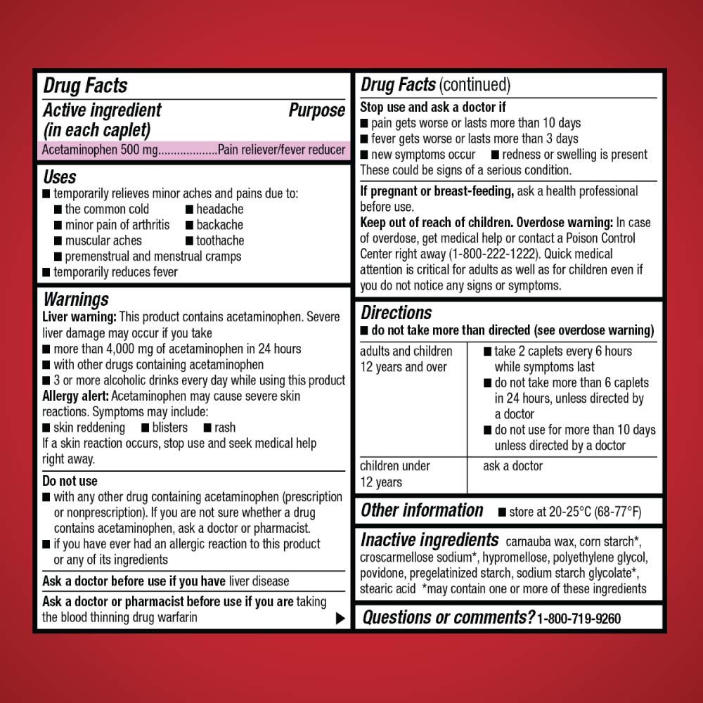 Amazon Basic Care Extra Strength Pain Relief, Acetaminophen Caplets, 500 mg, 200 Ct Amazon Basic Care uk supplements