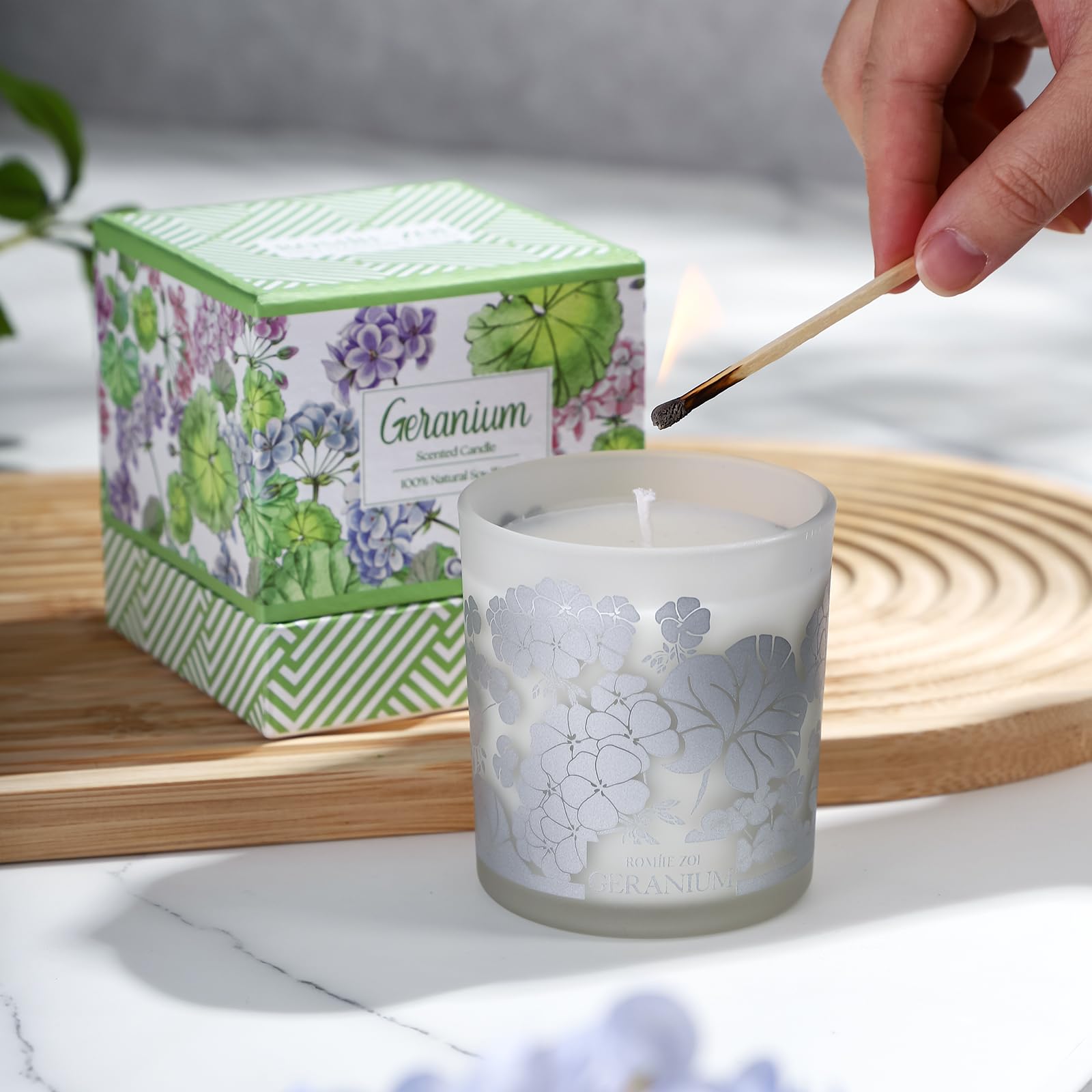 ROMIIE ZOI Scented Candle - Geranium - 6oz Aromatherapy Soy Wax Jar Candle for Home, Gifts for Women ROMIIE ZOI uk supplements
