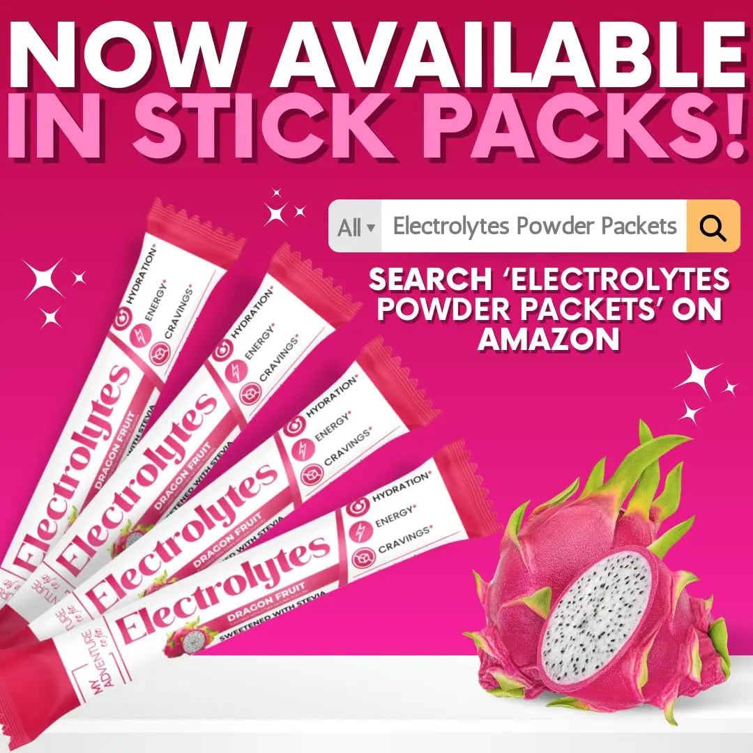 Zero Sugar Dragon Fruit Electrolytes Sticks - Refreshing Hydration - Caffeine Free Energy with Natural Ingredients - Vegan, Keto & Paleo My Adventure to Fit uk supplements