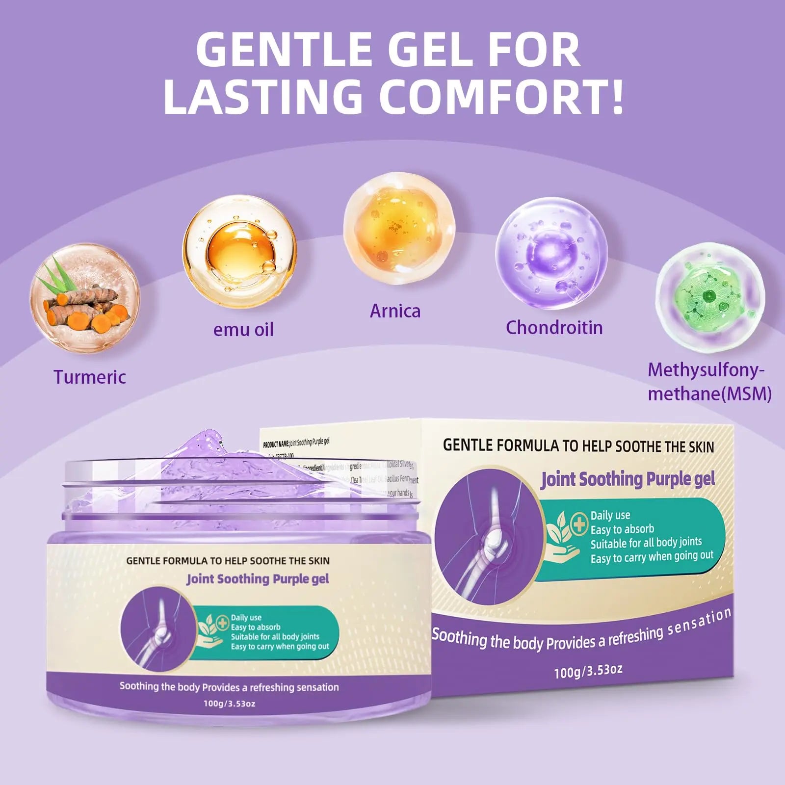 Nodfens Joint Pain Gel, Purple Relief Soothing Massage Cream for Knees, Neck, Feet, Hand Whole Body Nodfens uk supplements