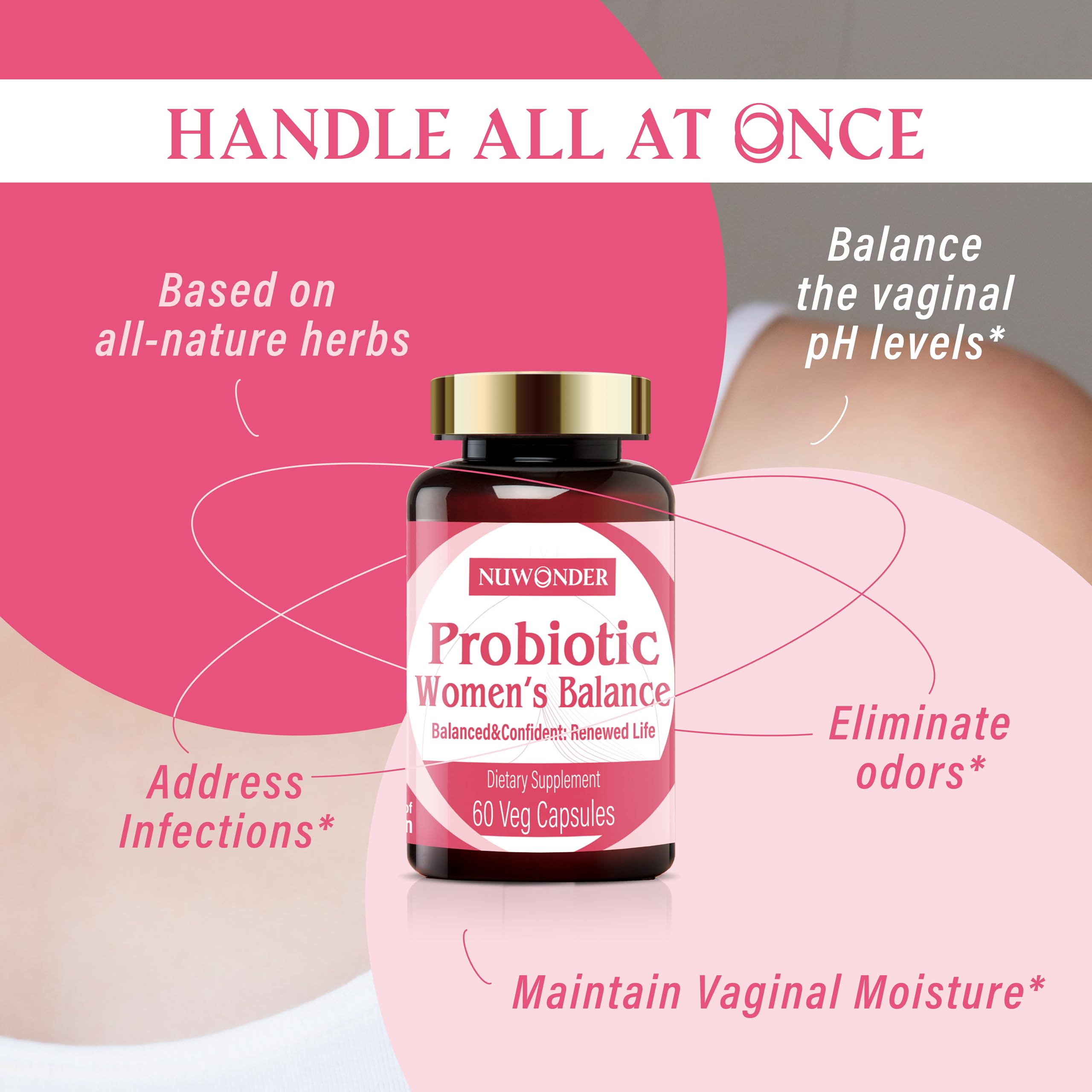 NUWONDER Women's probiotic - Natural Vaginal Support Supplement, Balanced & Confident NUWONDER uk supplements