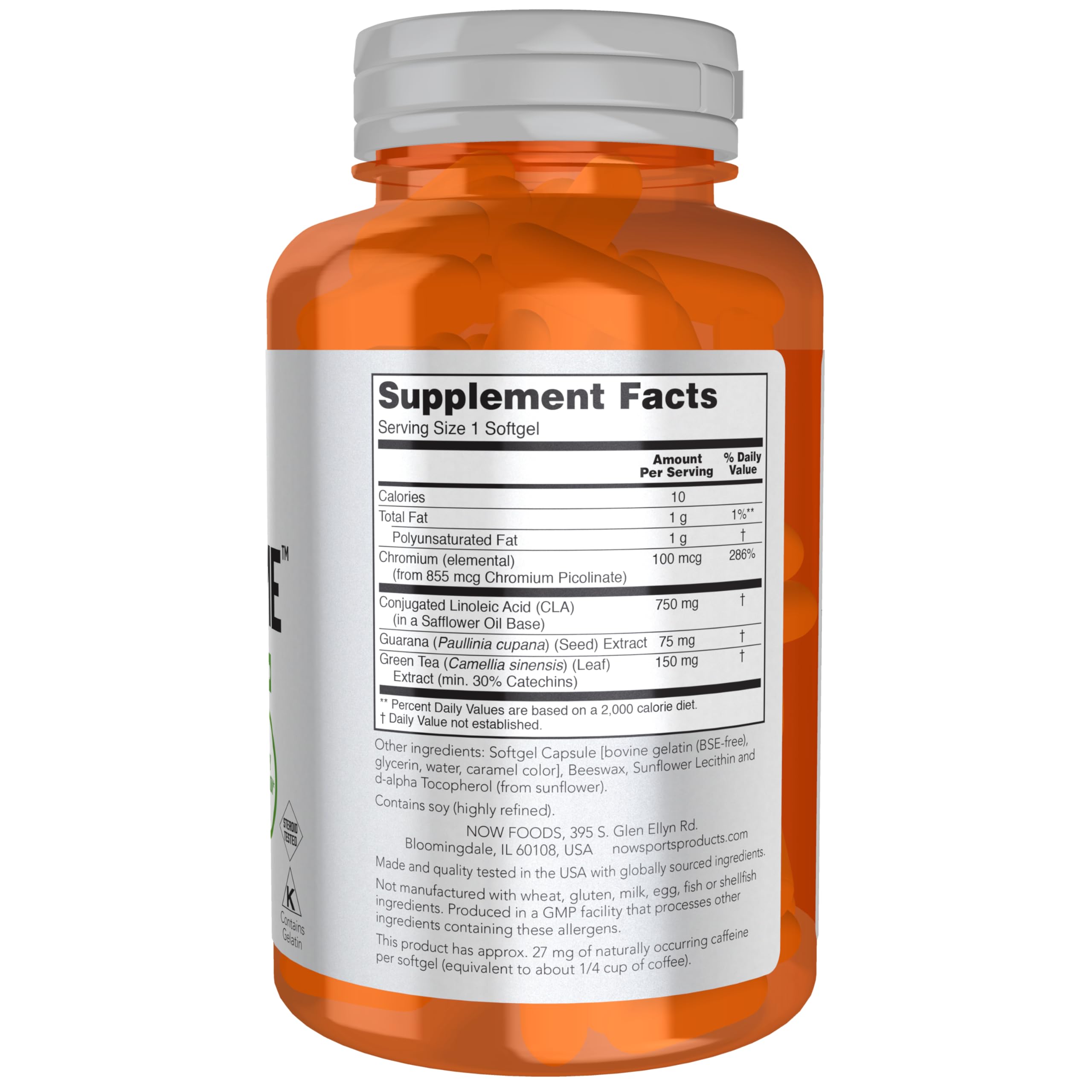 NOW Sports Nutrition, CLA Extreme™ (Conjugated Linoleic Acid) With Guarana & Green Tea NOW uk supplements