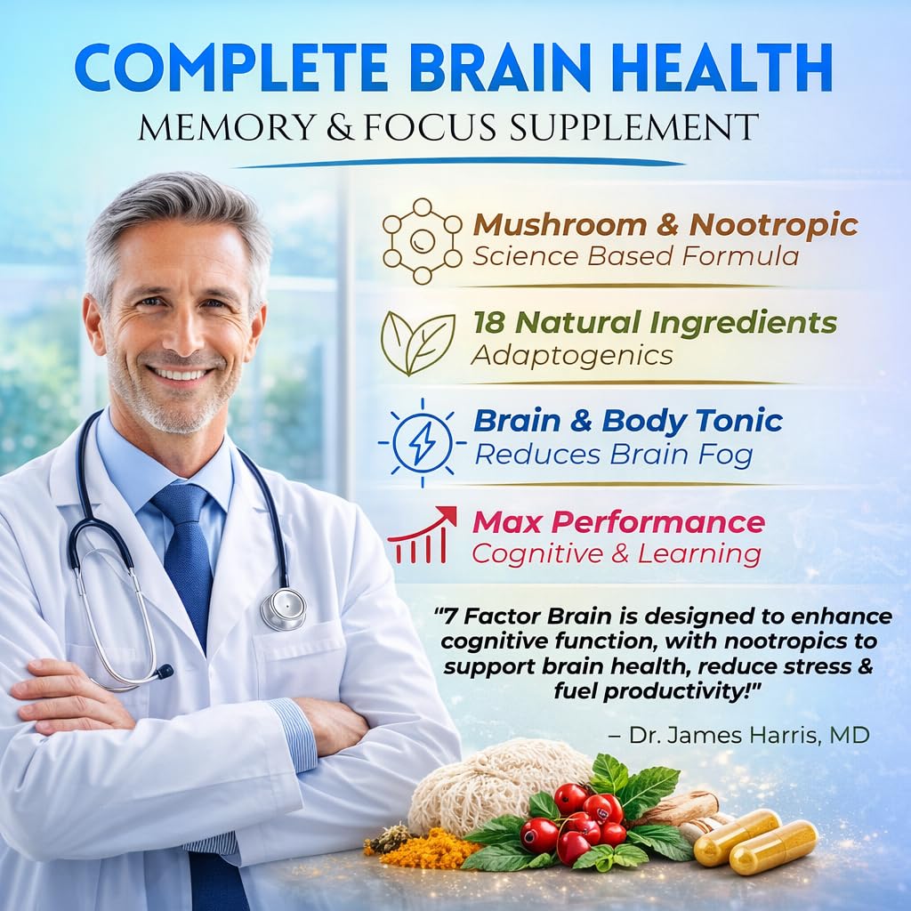 Brain Supplements for Memory & Focus - Nootropic Brain Health - Cognitive Performance, Clarity, Energy, Mental Vigor, Shilajit - Alpha Choline, Lion's Mane, Bacopa, 18 Premium Ingredients SCIENCE FORCE uk supplements
