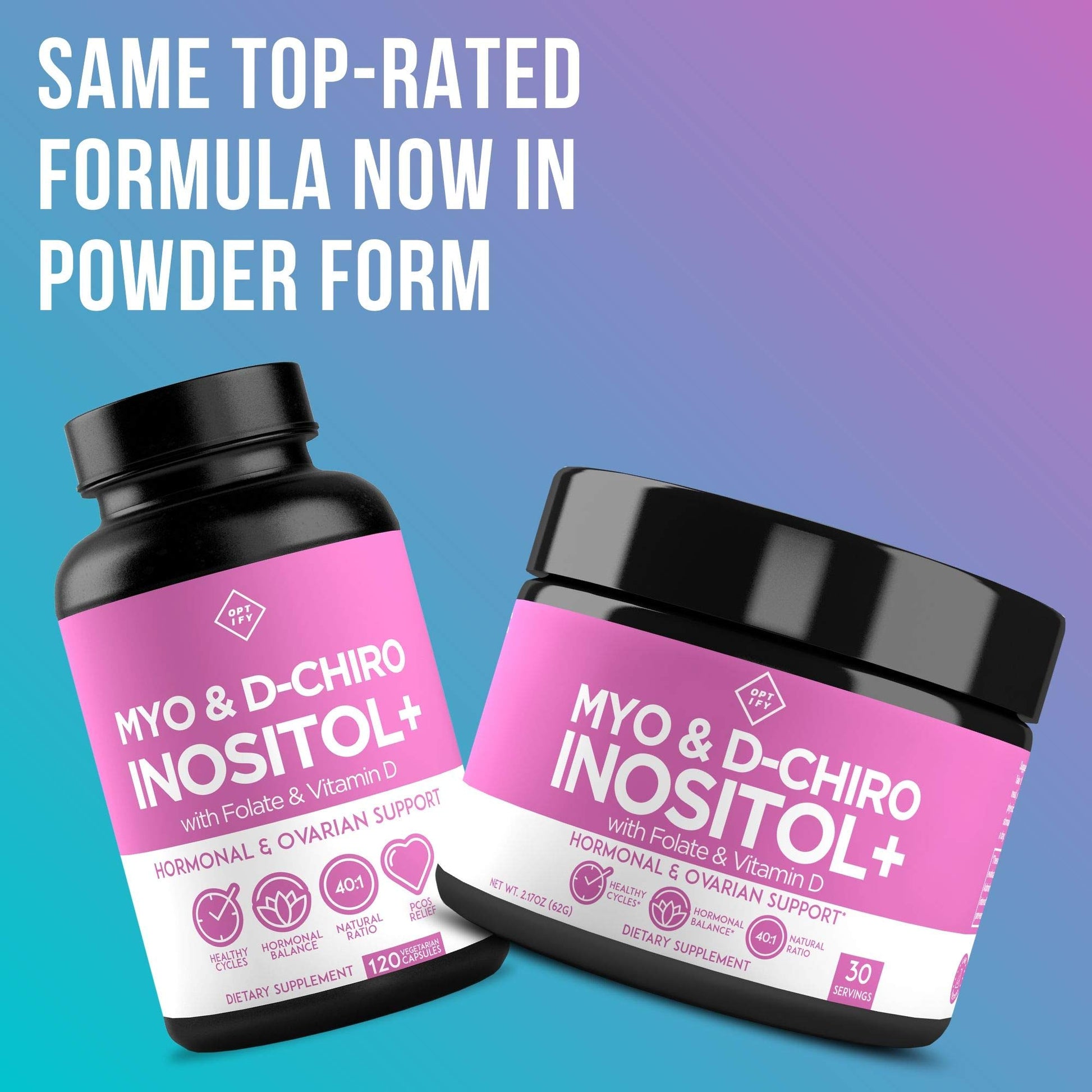 Premium Inositol Supplement Bundle - Myo-Inositol and D-Chiro Inositol Plus Folate Optify uk supplements
