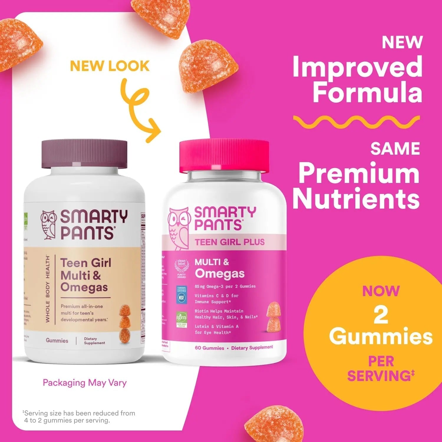 SmartyPants Teen Girl Multivitamin Gummies - Improved Formula: Omega 3 (DHA/EPA), Vitamin C, D3, B12, Vitamin A, K & Zinc SmartyPants uk supplements