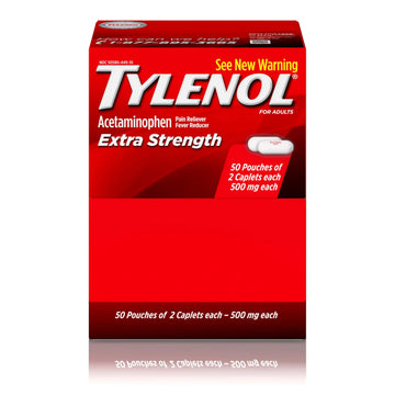Tylenol Extra Strength Acetaminophen Caplets, 500 mg, Pain Relief & Fever Reducer for Headache, Backache, Toothache, Menstrual Cramps & Pain, Travel-Friendly Packaging, 2-Caplet Pouches, 50 Count Tylenol uk supplements