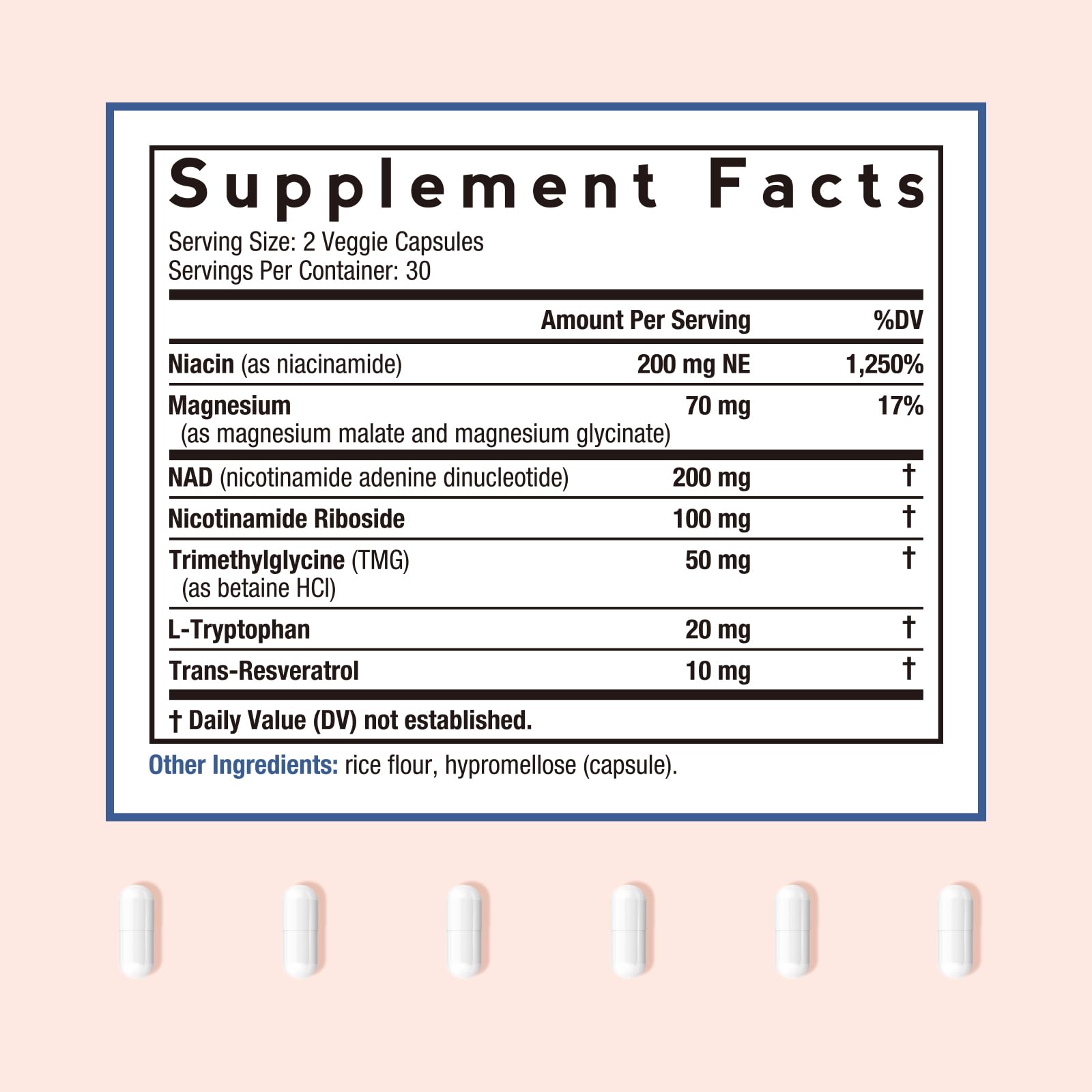Doctor's Recipes NAD Supplement, Nicotinamide Riboside, Resveratrol, NMN Alternative for Anti-Aging, w/Magnesium Glycinate & L-Tryptophan, 650mg Per Serving, Energy & Mood Boost, 60 Vegan Capsules Doctor's Recipes uk supplements
