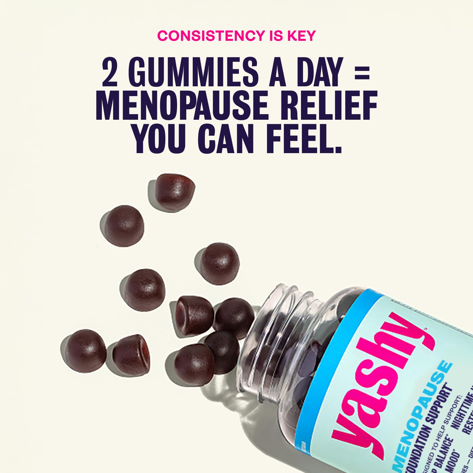 Yashy Gummies for Menopause | Hormone-Free Supplements for Women | Clinically Backed | 30 Servings | Helps Alleviate Hot Flashes, Night Sweats, & Mood Swings | Supports Libido | BlackBerry Flavor YASHY uk supplements