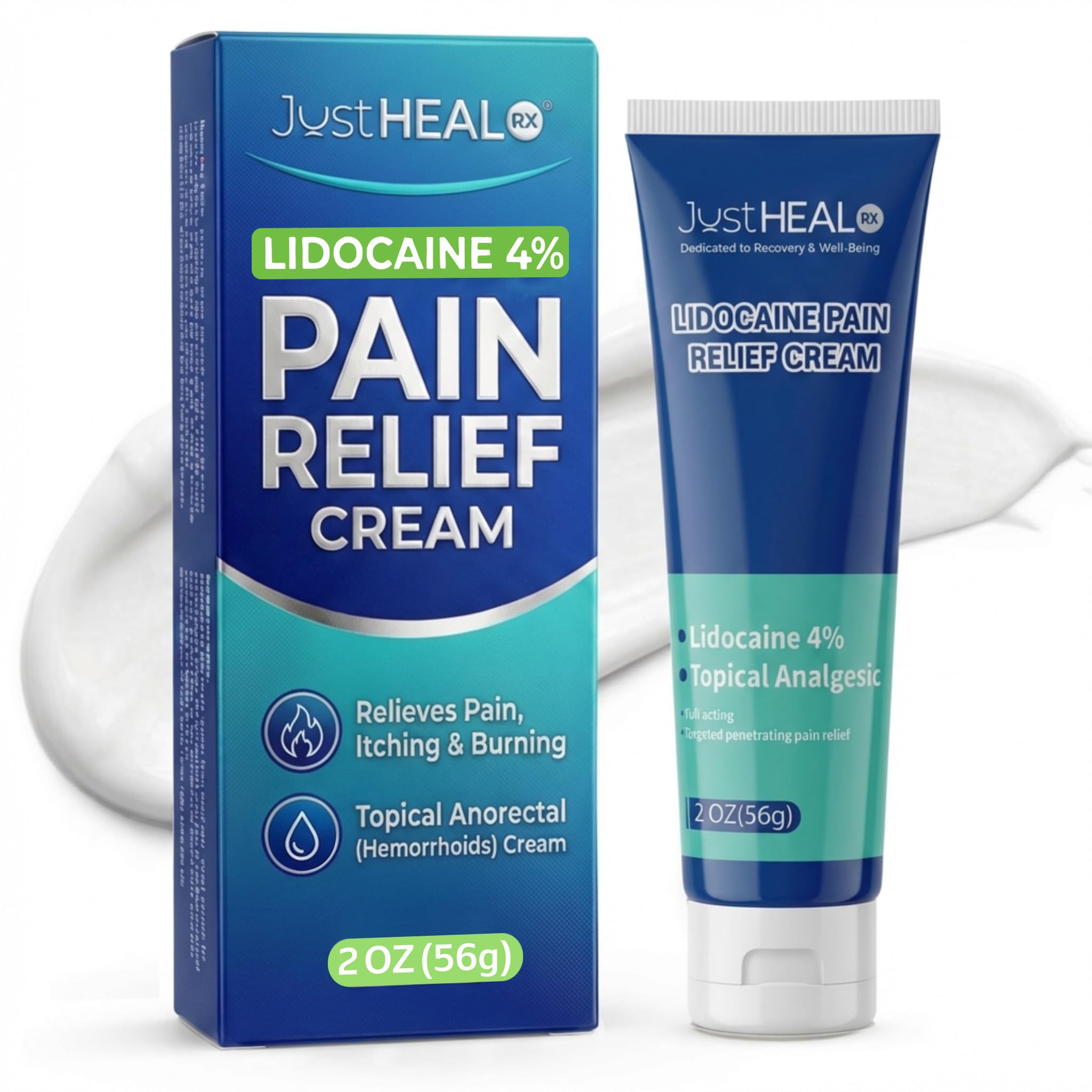 JustHeal RX Lidocaine Cream for Hemorrhoids | 2 OZ Tube – Fast-Acting 4% Lidocaine Numbing Cream & Topical Analgesic Cream for Anorectal Itch Relief | OTC Lidocaine Cream Maximum Strength JustHeal RX uk supplements