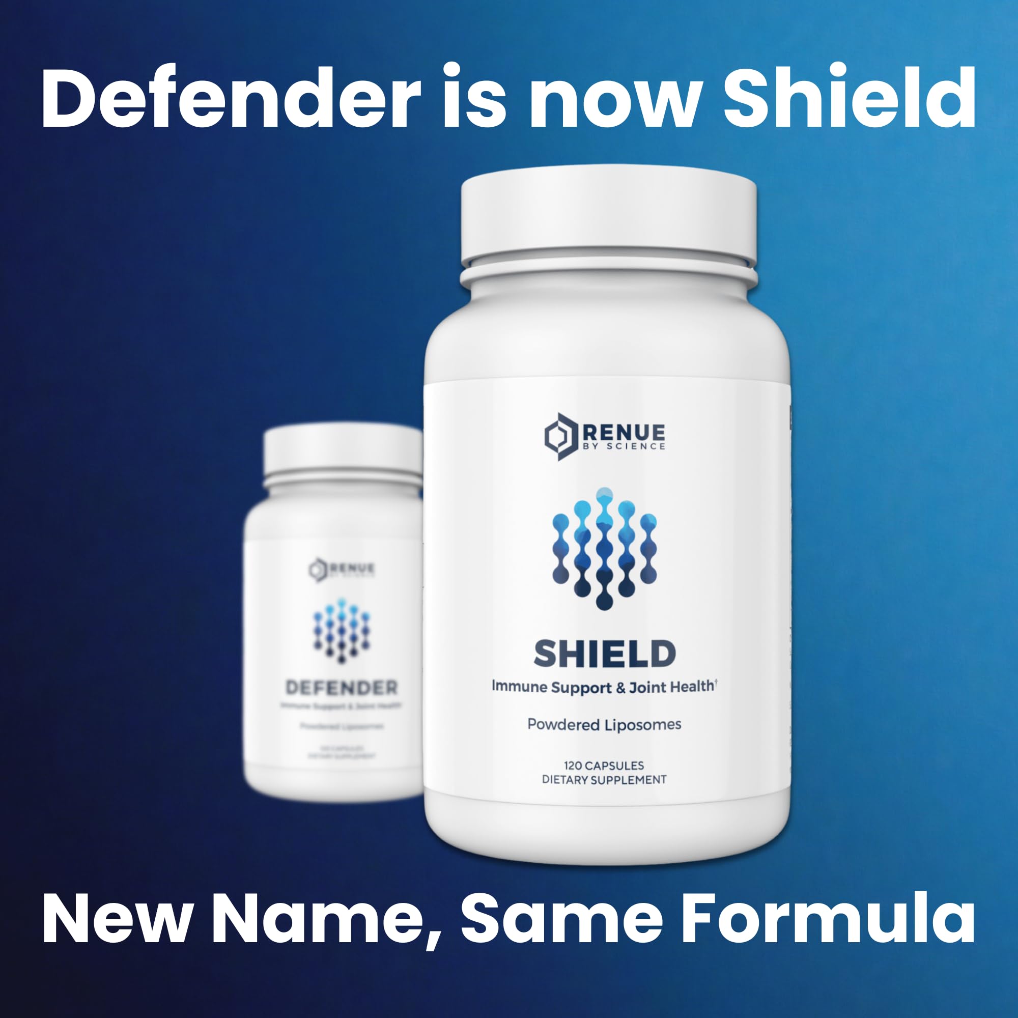 Renue By Science Shield | Liposomal Vitamin C CaAKG P.E.A Hyaluronic Acid Supplement | 120 Capsules with Vitamin C (500mg) CA AKG (150mg) Palmitoylethanolamide (75mg) HLA (75mg) | Made in The USA Renue By Science uk supplements