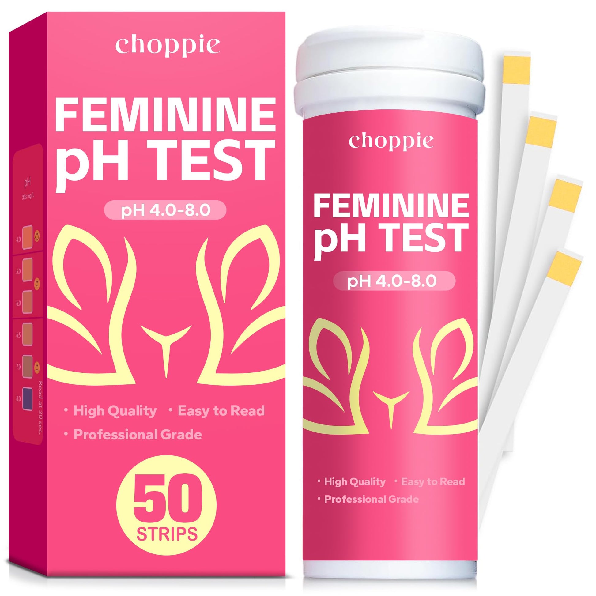 Choppie Vaginal Health pH Test Strips (50 Strips), pH Balance Test Strips for Women, Vaginal pH Test Strips Choppie uk supplements