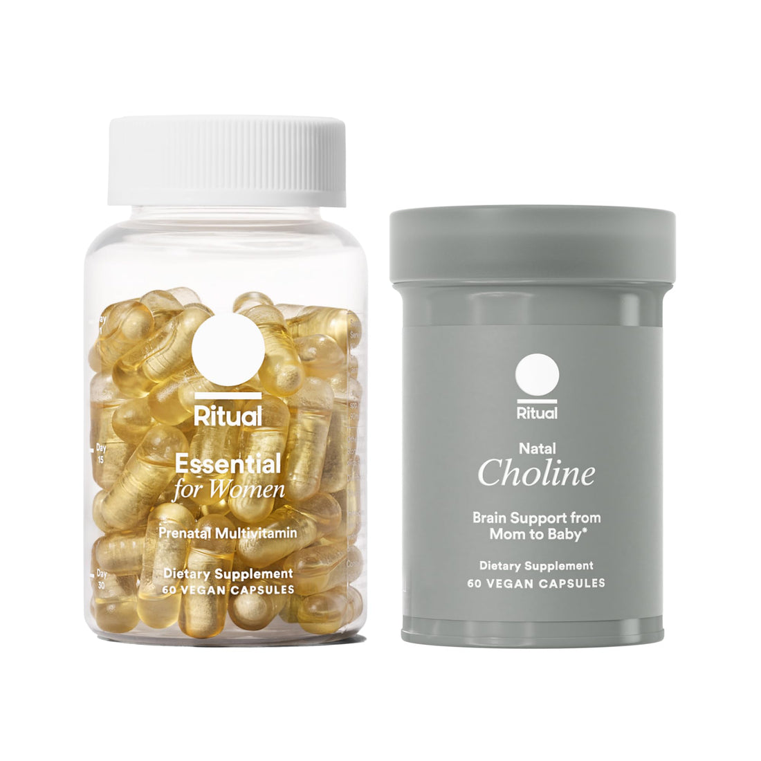 Ritual Mom-to-Baby Set with Prenatal Vitamins and Natal Choline Supplements, Supports Pregnancy, Baby's Cognitive Function, Fetal Brain Development, 30 Day Supply Ritual uk supplements
