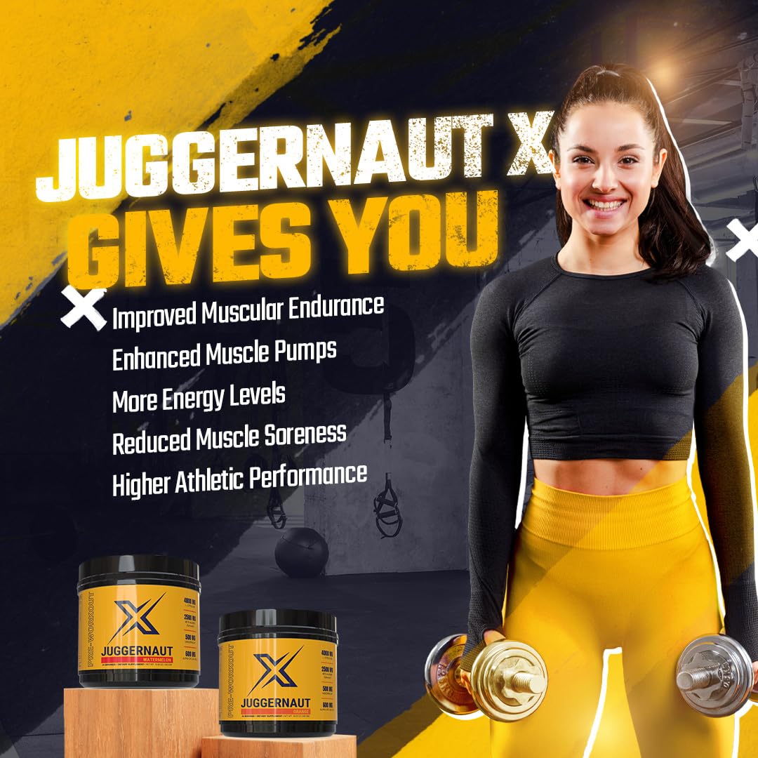 Juggernaut X Pre-Workout Supplement (Watermelon) - Boosts Strength, Endurance, Focus Infinite Labs uk supplements
