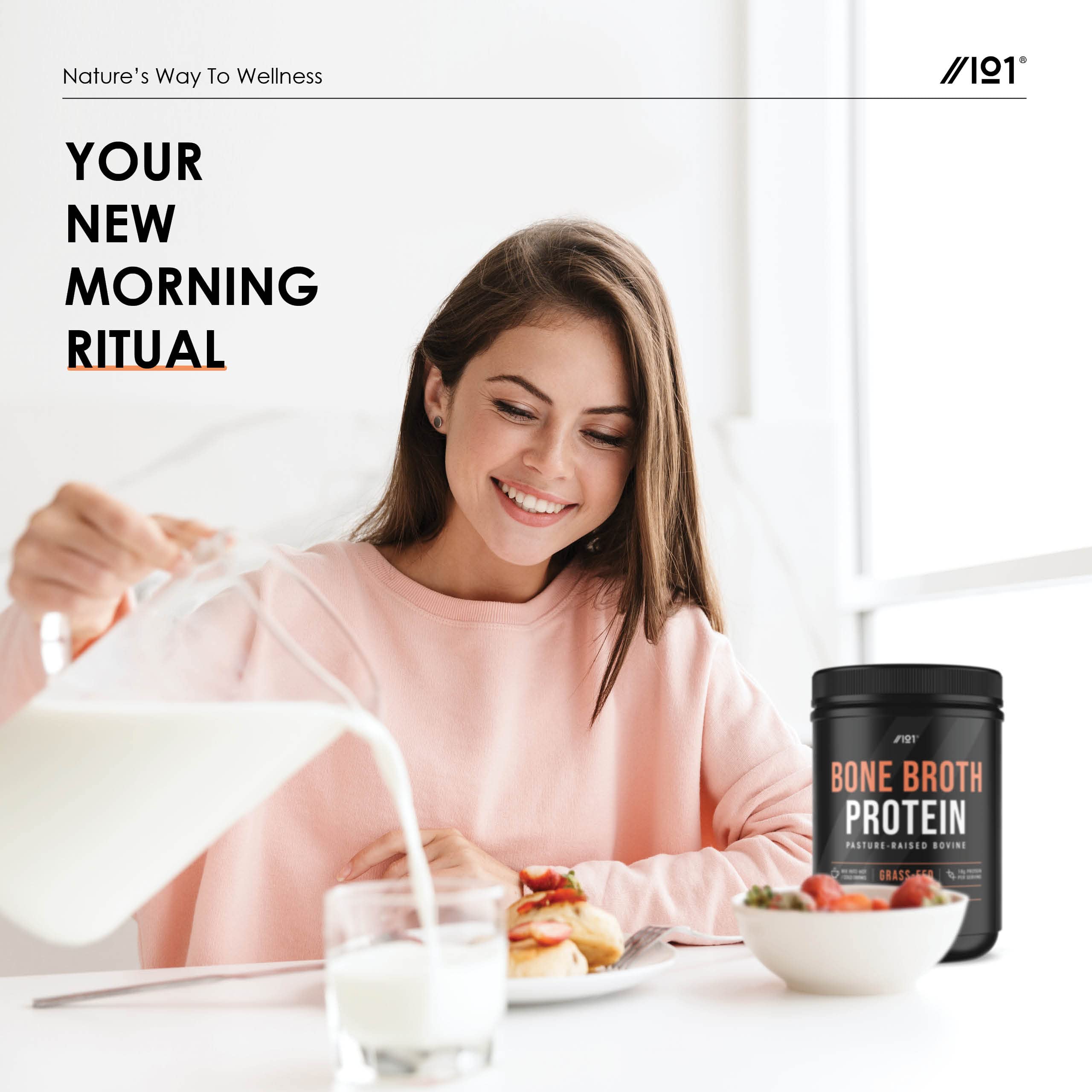 Bone Broth Beef Protein Powder - 400g - Unflavoured - 100% Grass-Fed & Pasture Raised Beef ALPHA01 uk supplements