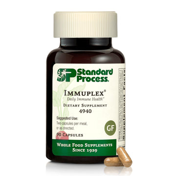 Standard Process Inc. Immuplex - Daily Immune Support Supplement with Folate, Iron, Vitamin C & Vitamin A - Mineral Supplement with Antioxidant Ingredients - 90 Capsules Standard Process Inc. uk supplements