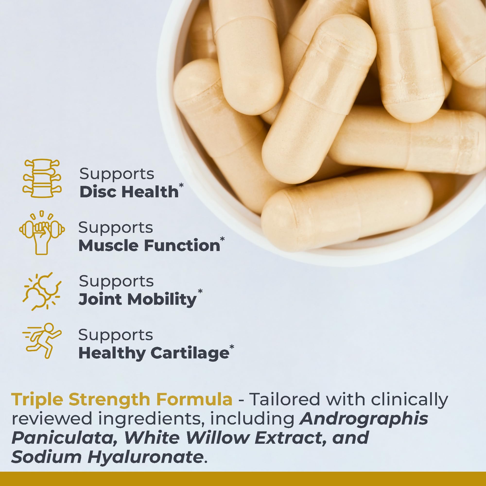 Premier Research Labs Joint & Disc Support Supplement - for Men & Women, Glucosamine, Joint Mobility and Muscle Health, Cartilage Repair, Gluten Free, Plant-Sourced - 90 Capsules Premier Research Labs uk supplements