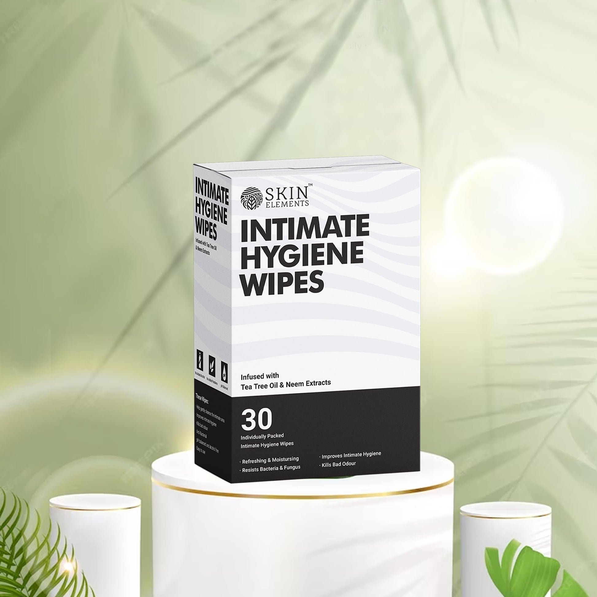 Skin Elements Intimate Hygiene Wipes | pH Balanced Wipes with Tea Tree Oil | Avoids Itching and Bad Odor Skin Elements uk supplements