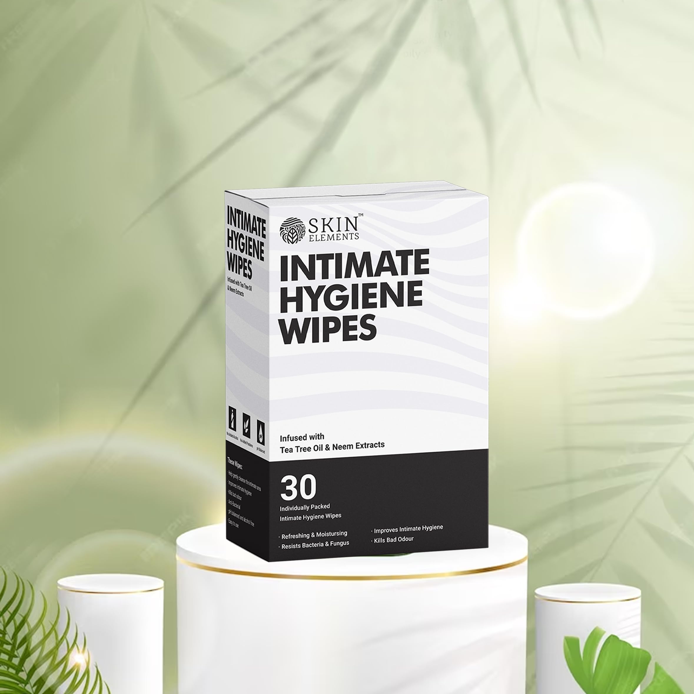 Skin Elements Intimate Hygiene Wipes | pH Balanced Wipes with Tea Tree Oil | Avoids Itching and Bad Odor Skin Elements uk supplements