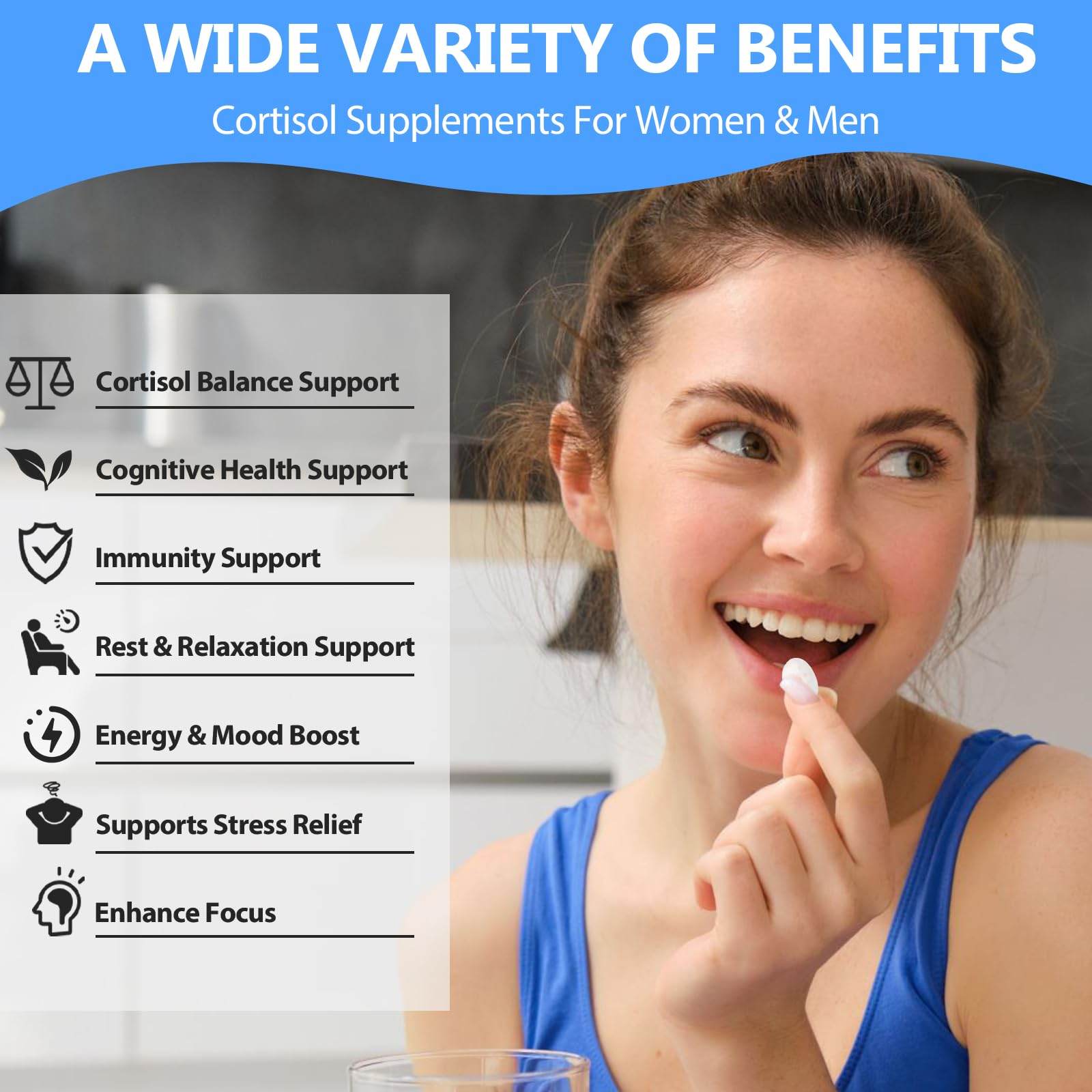 SCOLA Cortisol Supplement for Women and Men with Magnesium, Ashwagandha/L-Theanine, Cortisol Detox Manager, Cortisol Reducer Supports Relaxation & Calm, Mood, Sleep, 120 Count SCOLA uk supplements