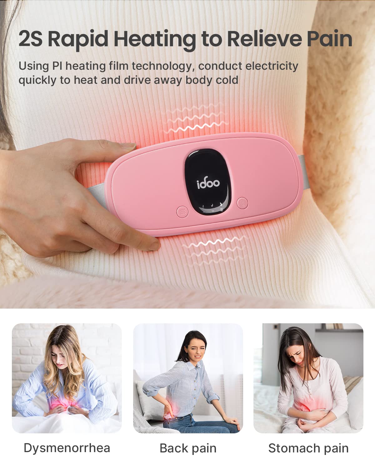 FSA HSA Eligible Portable Cordless Menstrual Heating Pad, iDOO Period Heating Pads iDOO uk supplements
