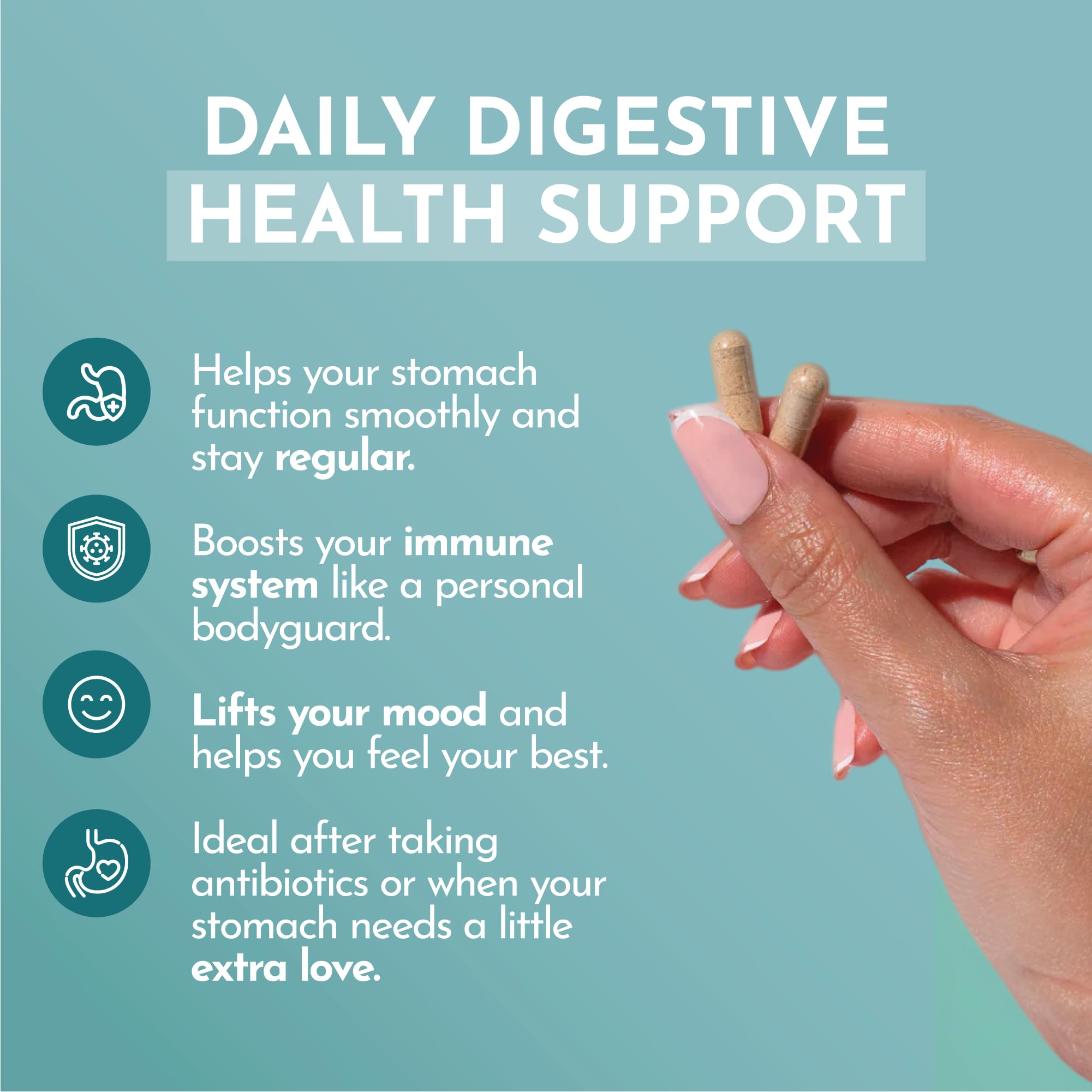 VITASEI Happy Flora, Probiotic Supplement 170 Billion CFU for a Healthy Gut Health with enzymes for Digestion, probiotics for Women and Men, 1 Bottle - 60 Capsules VITASEI uk supplements