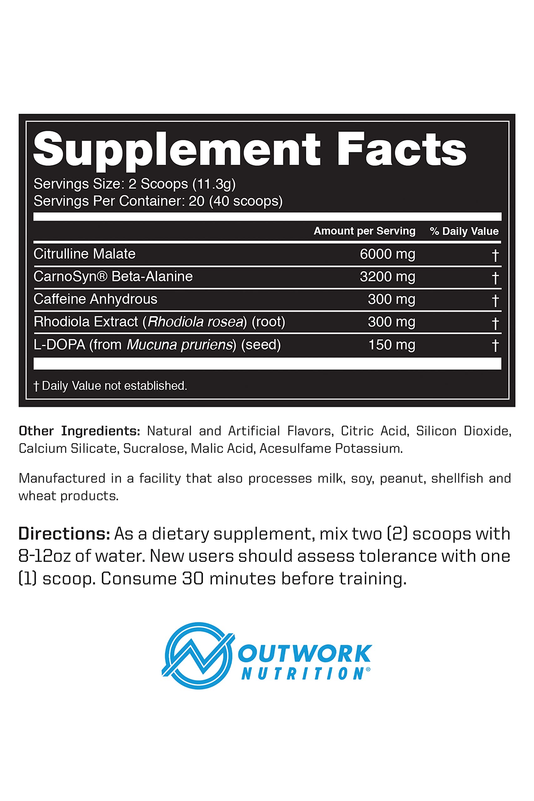 Outwork Nutrition Pre-Workout Supplement with Nootropics - Energy & Mental Focus Outwork Nutrition uk supplements