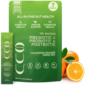 SUU Tribiotics - Prebiotic & Probiotic Drink Mix Packets for Gut Health & Digestive Health | Daily Probiotic, Cutting Mix & Immunity Supplement with Energy Support | Tangerine Orange (7-Pack) SUU uk supplements
