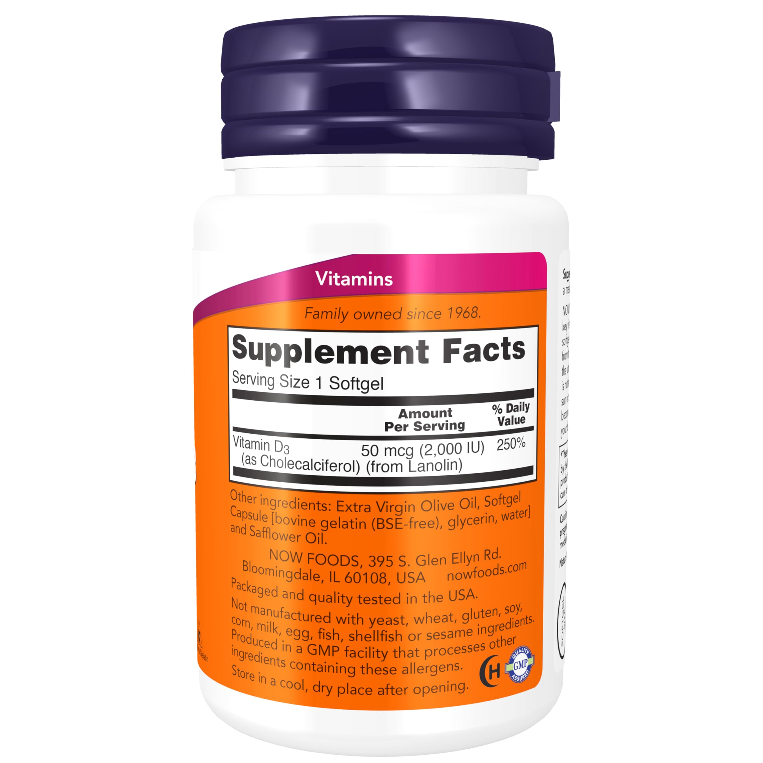 NOW Supplements, Vitamin D-3 2,000 IU, High Potency, Structural Support*, 30 Softgels NOW uk supplements