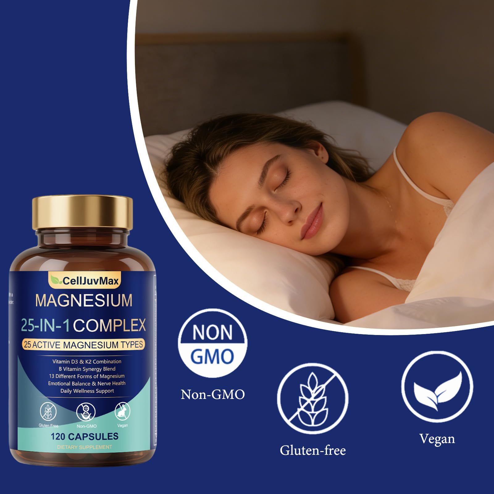 25-in-1 Magnesium Complex | Multi-Form Absorbable Blend for Daily Nutritional Support, 120 Vegan Caps (1) PBZPBZ uk supplements