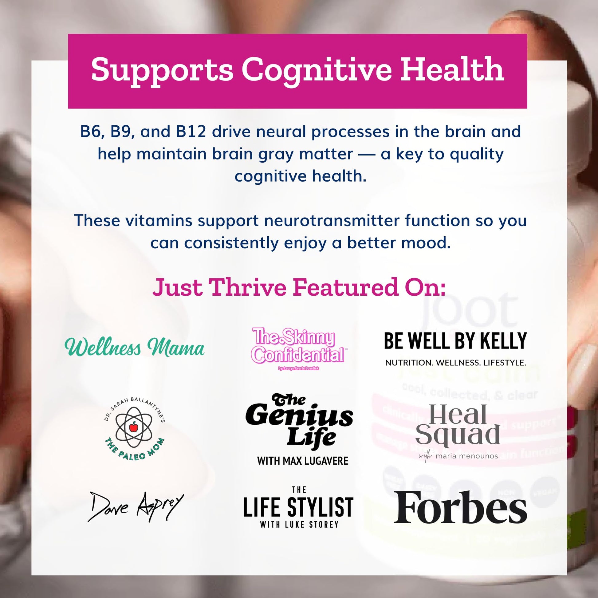 Just Thrive - Just Calm - Cortisol Manager - Calming, Memory, and Mood Support Supplement - Vegan, 30 Calm Capsules Just Thrive uk supplements