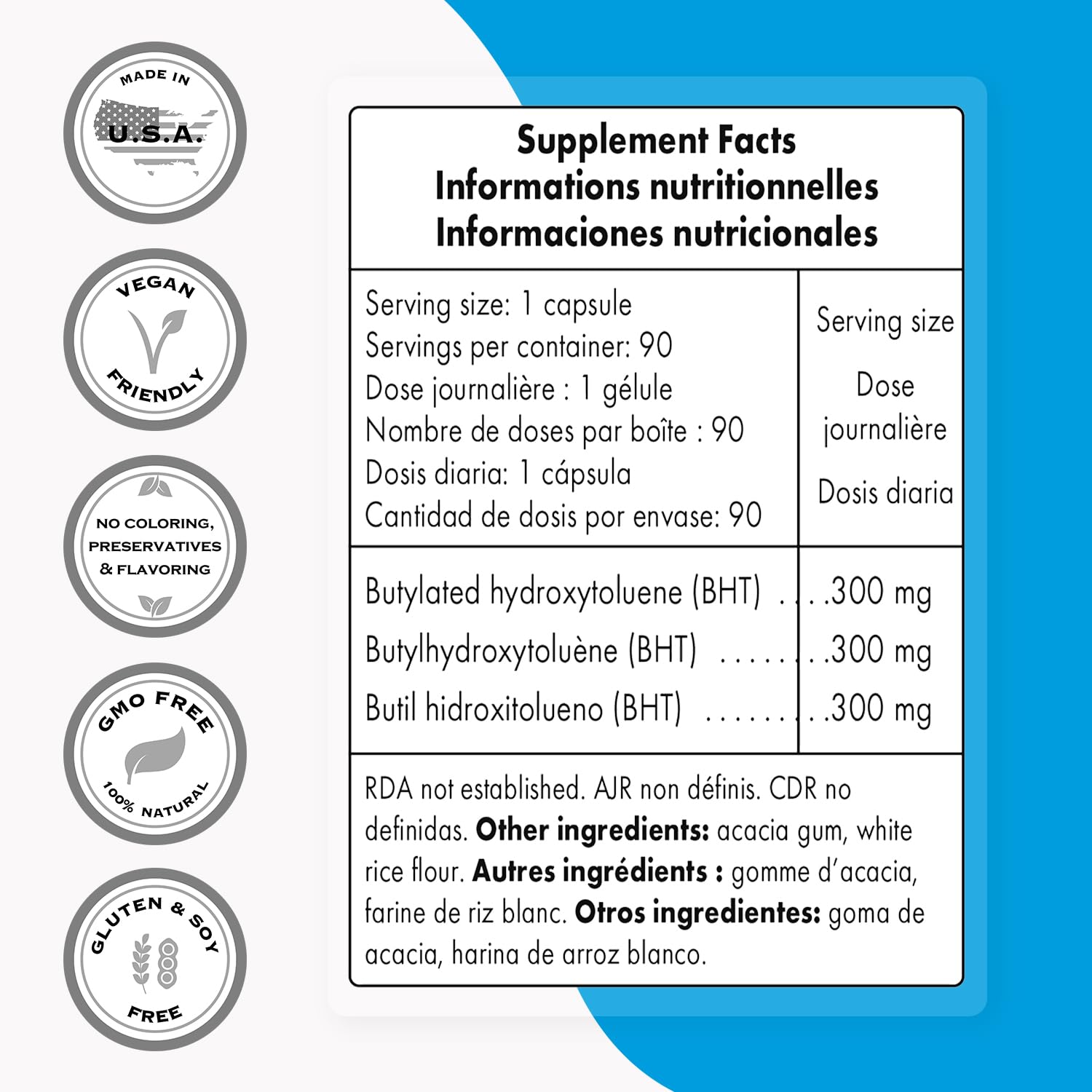 Supersmart - BHT 300 mg Per Day - Butylated Hydroxytoluene - Powerful Antioxidant Supersmart uk supplements