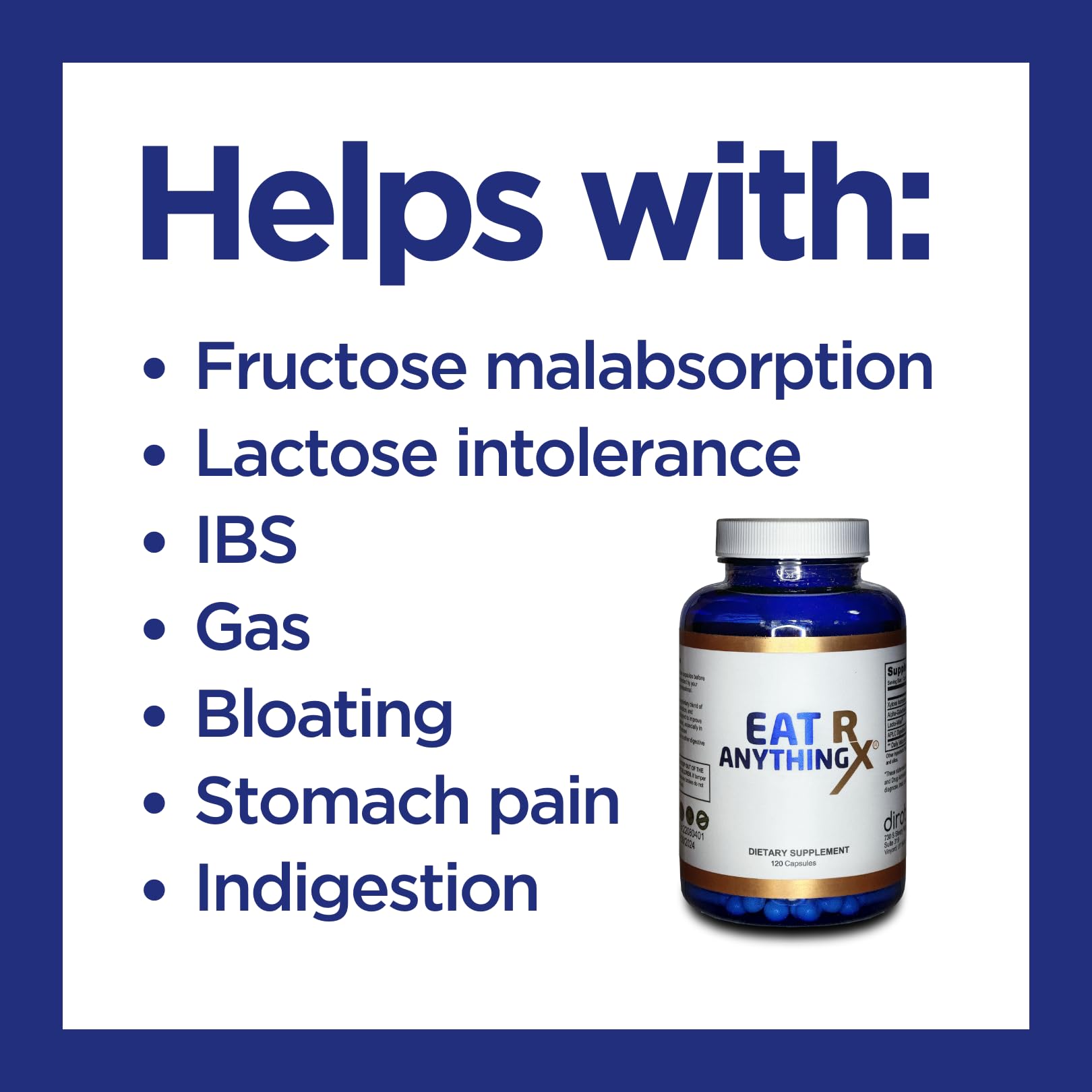 Dirobi Eat Anything Rx Xylose Isomerase Supplement, Digestive Enzymes for Fructose Dirobi uk supplements