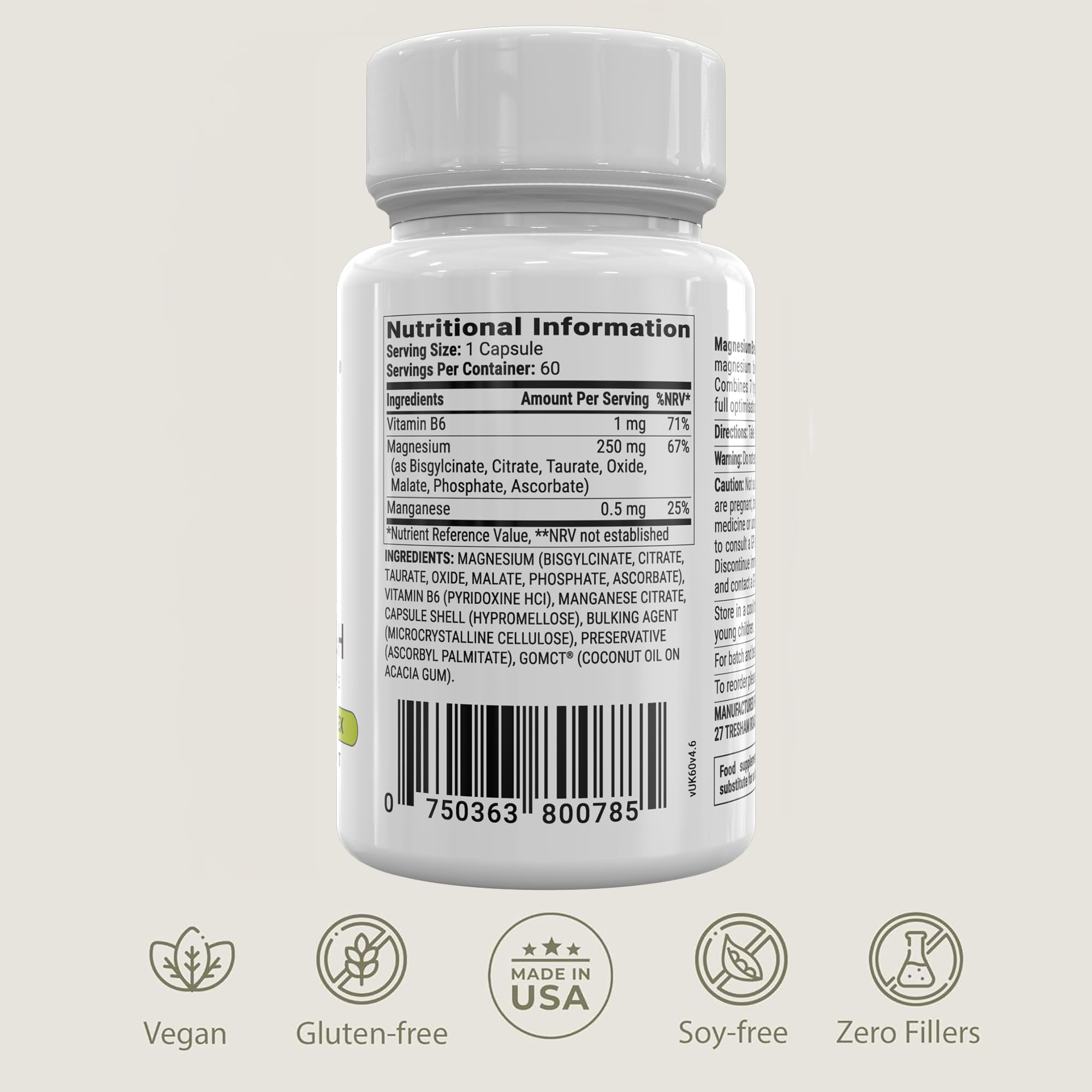BIOptimizers Magnesium Breakthrough Supplement with 500mg - 7 Forms of Magnesium: Glycinate, Malate, Citrate, and More - Natural Support for Sleep and Cognitive Function -60 Capsules- Calming Vitamins BIOptimizers uk supplements
