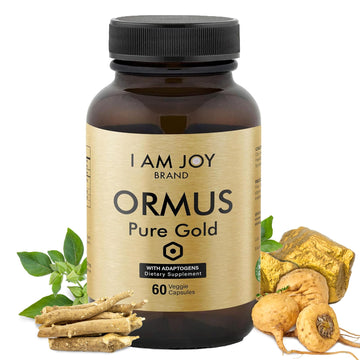 I Am Joy co. Ormus Gold Capsules Monoatomic Elements with Adaptogens Maca and Ashwaganda | May Help Balance Mood, Decalcify Pineal Gland, Repair DNA, Enhance Relaxation - 60 Vegan Capsules I Am Joy co. uk supplements