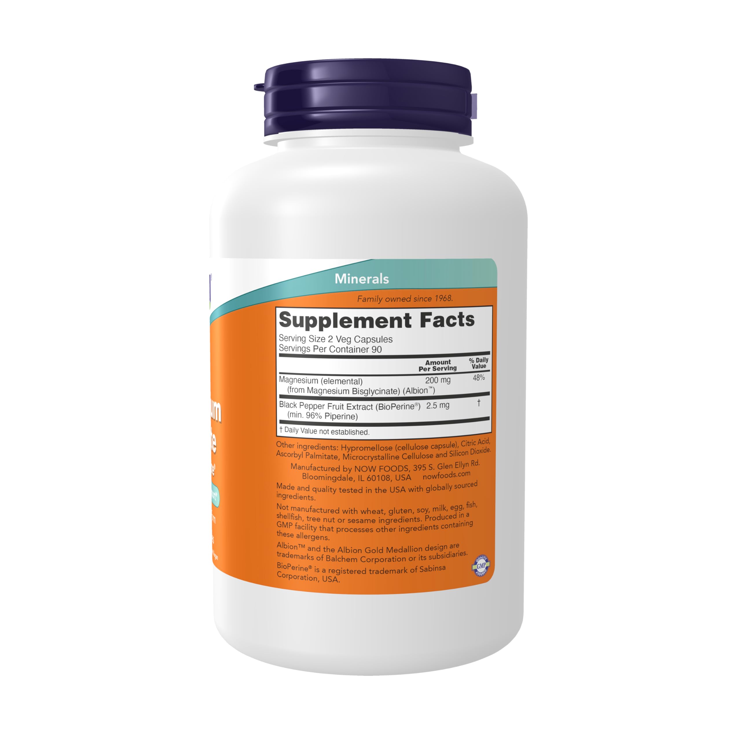 Now Supplements, Magnesium Glycinate with BioPerine, 180 Veg Capsules NOW Foods uk supplements