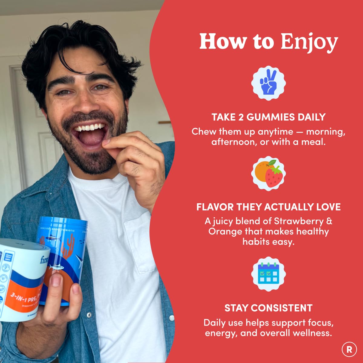 FIRST DAY 3 in 1 Probiotics for Men - Prebiotic, Probiotic & Postbiotic Supplement – Mens Probiotic for Digestive Health, Oral Health, Immune Function, Energy, Gut Health for Men – 30-Day Supply FIRST DAY uk supplements