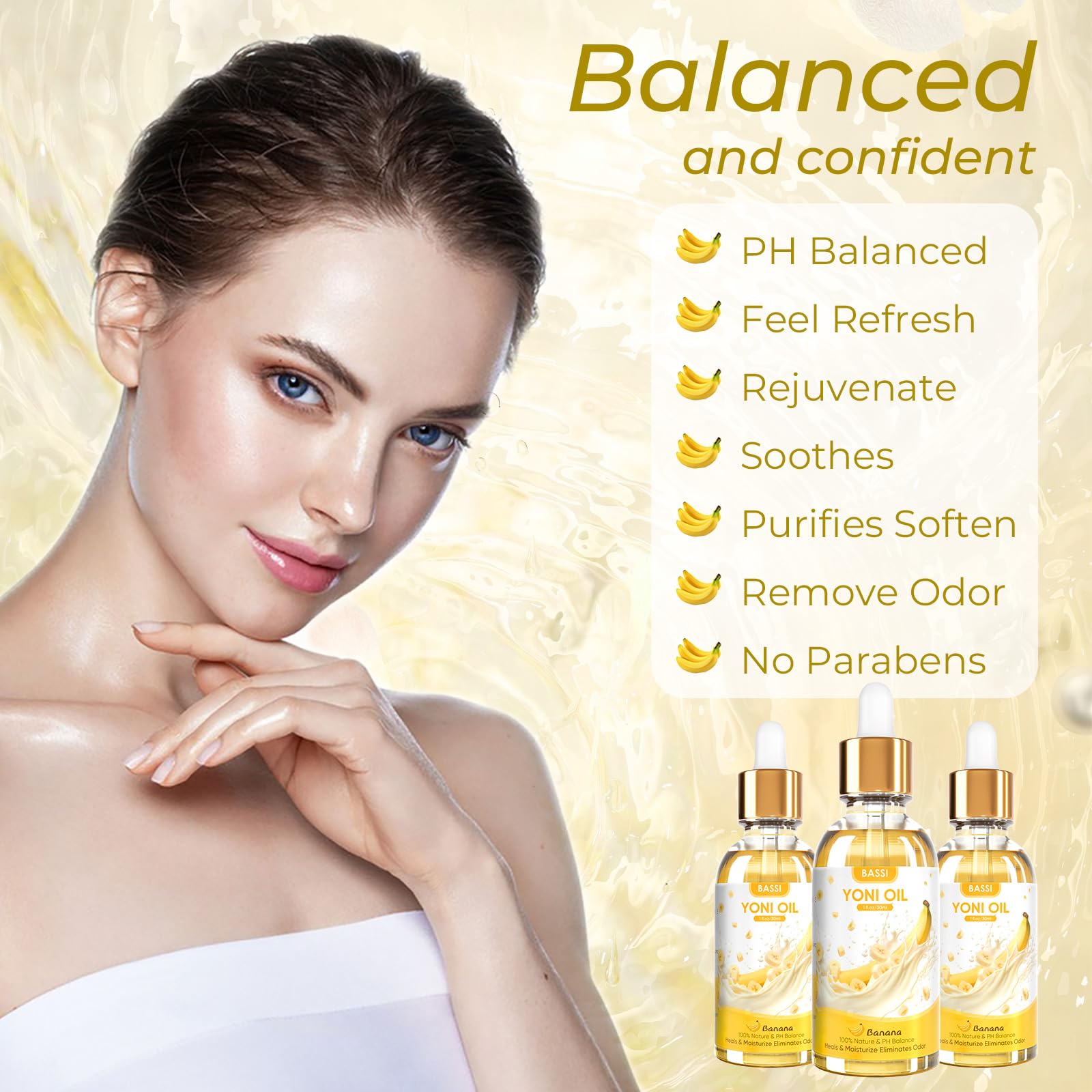 2PCS Yoni Oil Organic Feminine Oil Vaginal Moisturizer - Ph Balance for Women - Feminine Deodorant BASSI uk supplements
