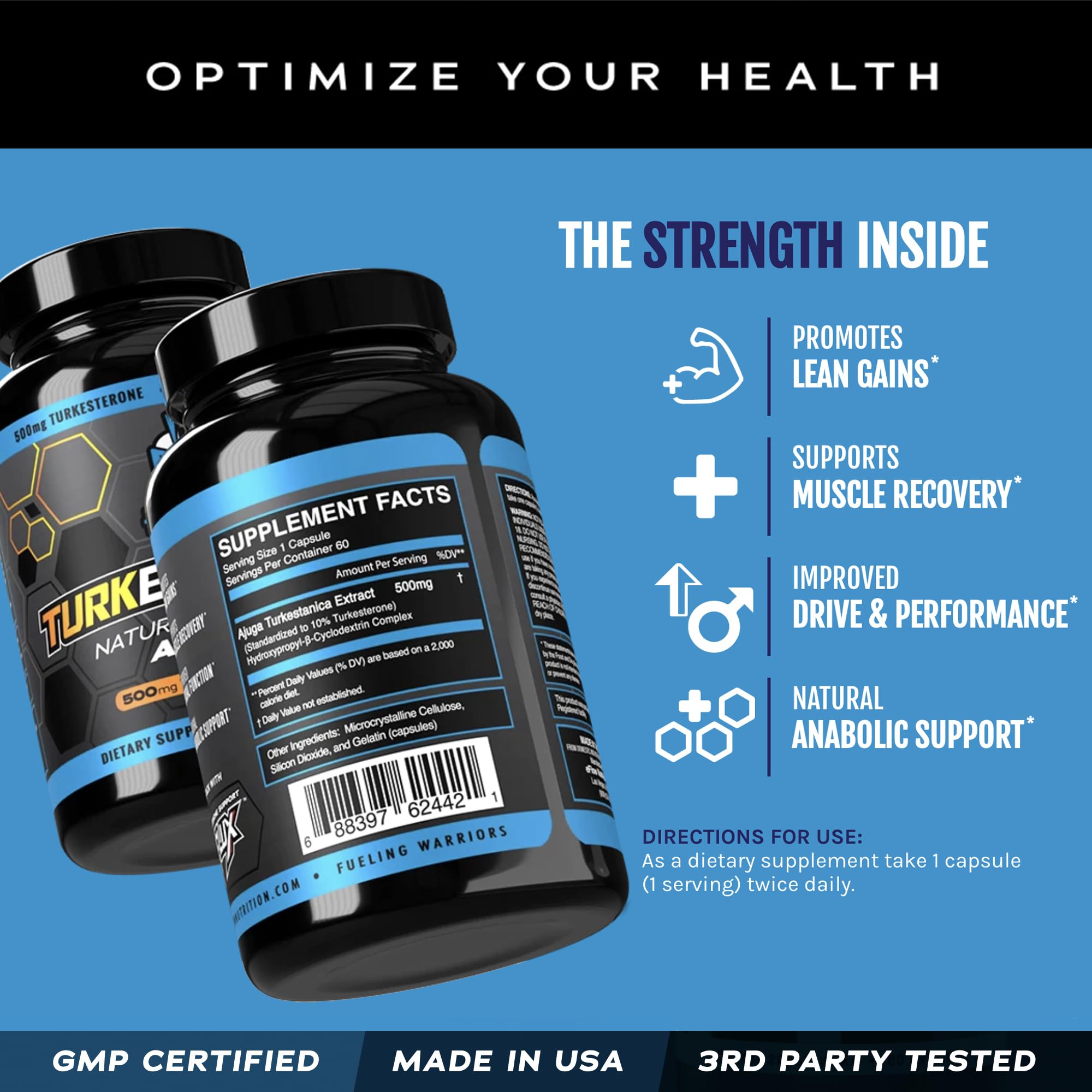 eFlow Nutrition Turkesterone (500 mg) Ajuga Turkestania Extract Complexed eFlow Nutrition uk supplements