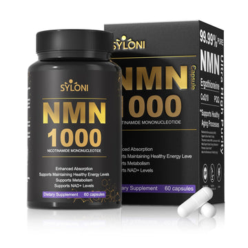 Syloni NMN Supplement 1000mg, 99% Pure NMN 4-in-1 NAD+ Booster with PQQ, CoQ10, L-Ergothioneine, 60 Capsules Nicotinamide Mononucleotide - Anti-Aging, Energy Boost, DNA Repair for Adults, Vegan Syloni uk supplements