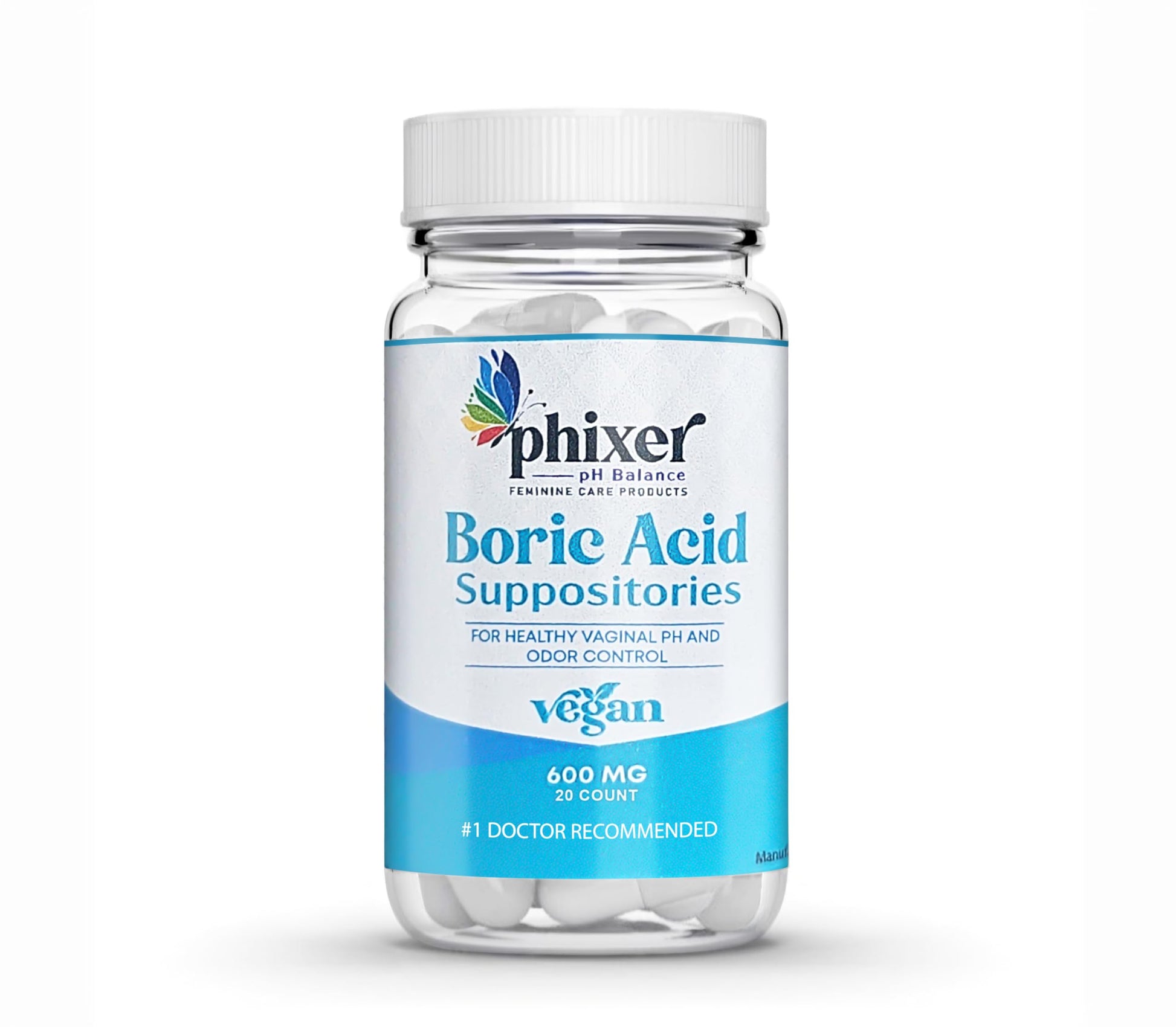 Phixer pH Balance - Vaginal Boric Acid Suppositories for Women - 20 Suppositories 600MG Each for Chronic Yeast Infections and Vaginal Odor - Vaginal Use Only - Made in USA Phixer pH Balance uk supplements