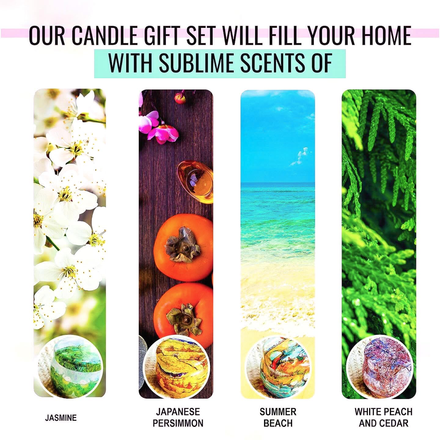 Scented Candles Gift for Women, 4 Pack, Reusable Tin Box, Luxury Candles for Home In His Name uk supplements