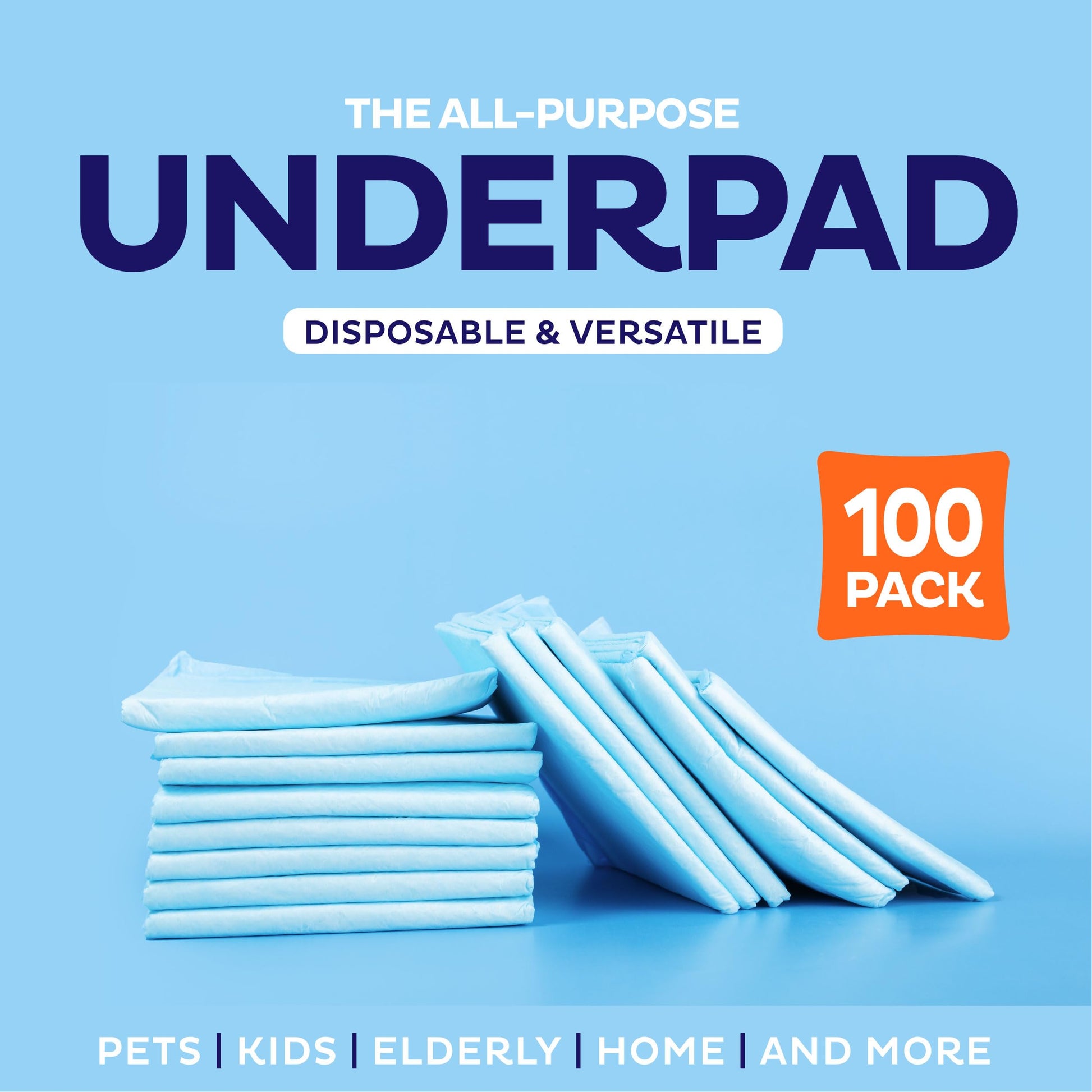 Chucks Pads Disposable [100-Pack] Underpads 17"x 24" Incontinence Chux Stack Man uk supplements