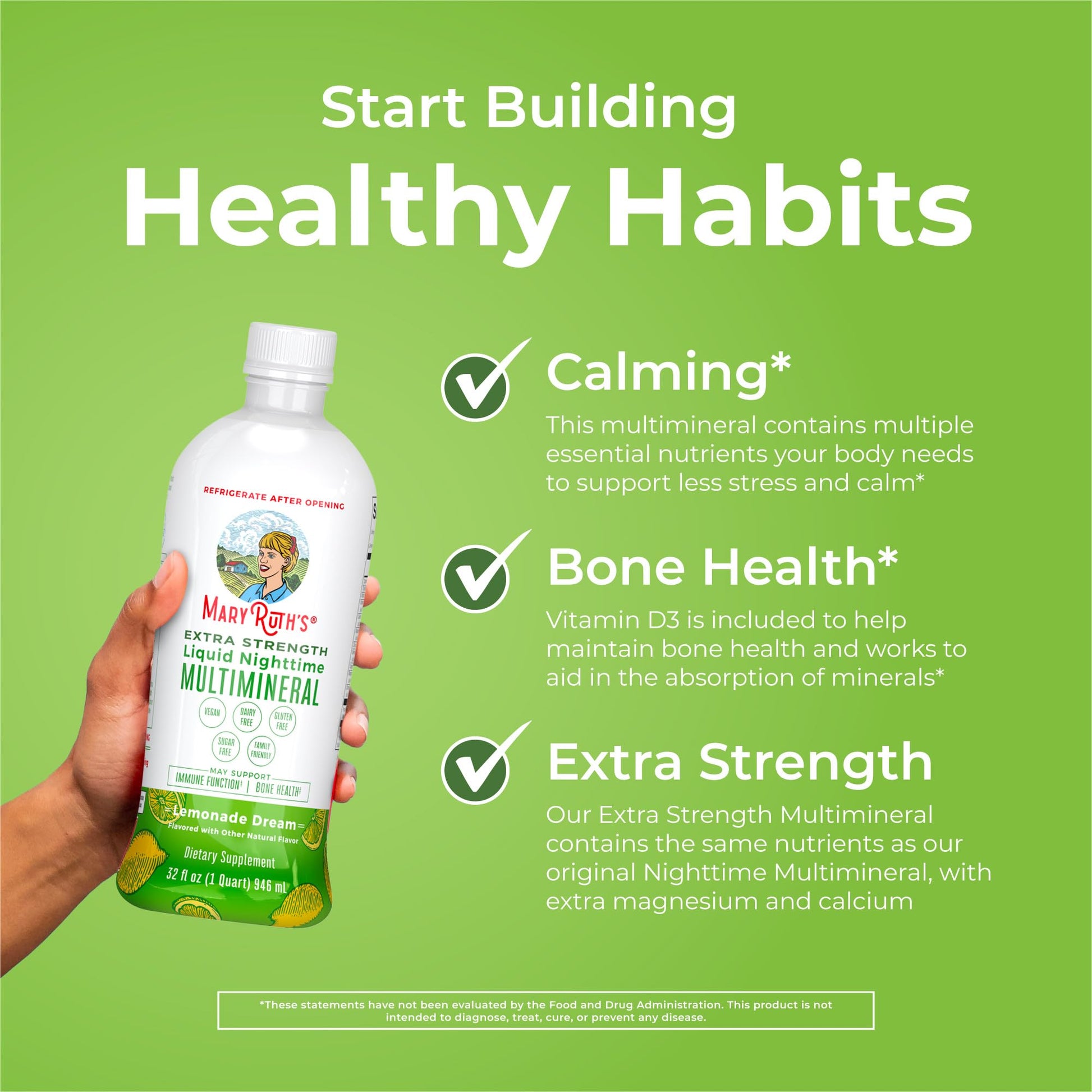 MaryRuth Organics Extra Strength Nighttime Liquid Multimineral | Sugar Free | Calm Magnesium Citrate | NO Melatonin | Calcium Magnesium Zinc | Muscle Relaxation | Lemonade Flavor | Vegan | 32 Serving MARYRUTH'S uk supplements