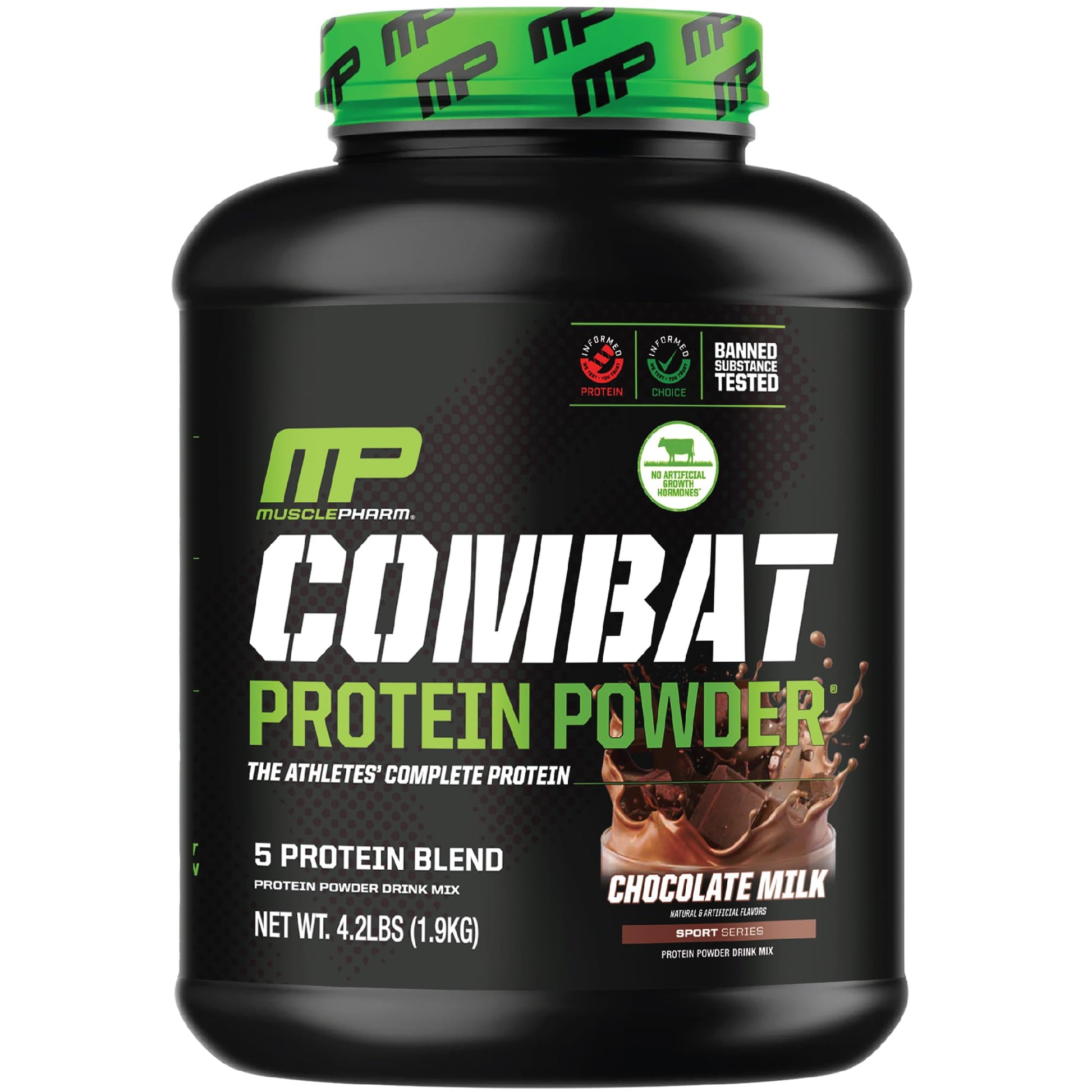 MusclePharm Combat Protein Powder, Chocolate Milk - 4 lb - Gluten Free - 52 Servings Muscle Pharm uk supplements