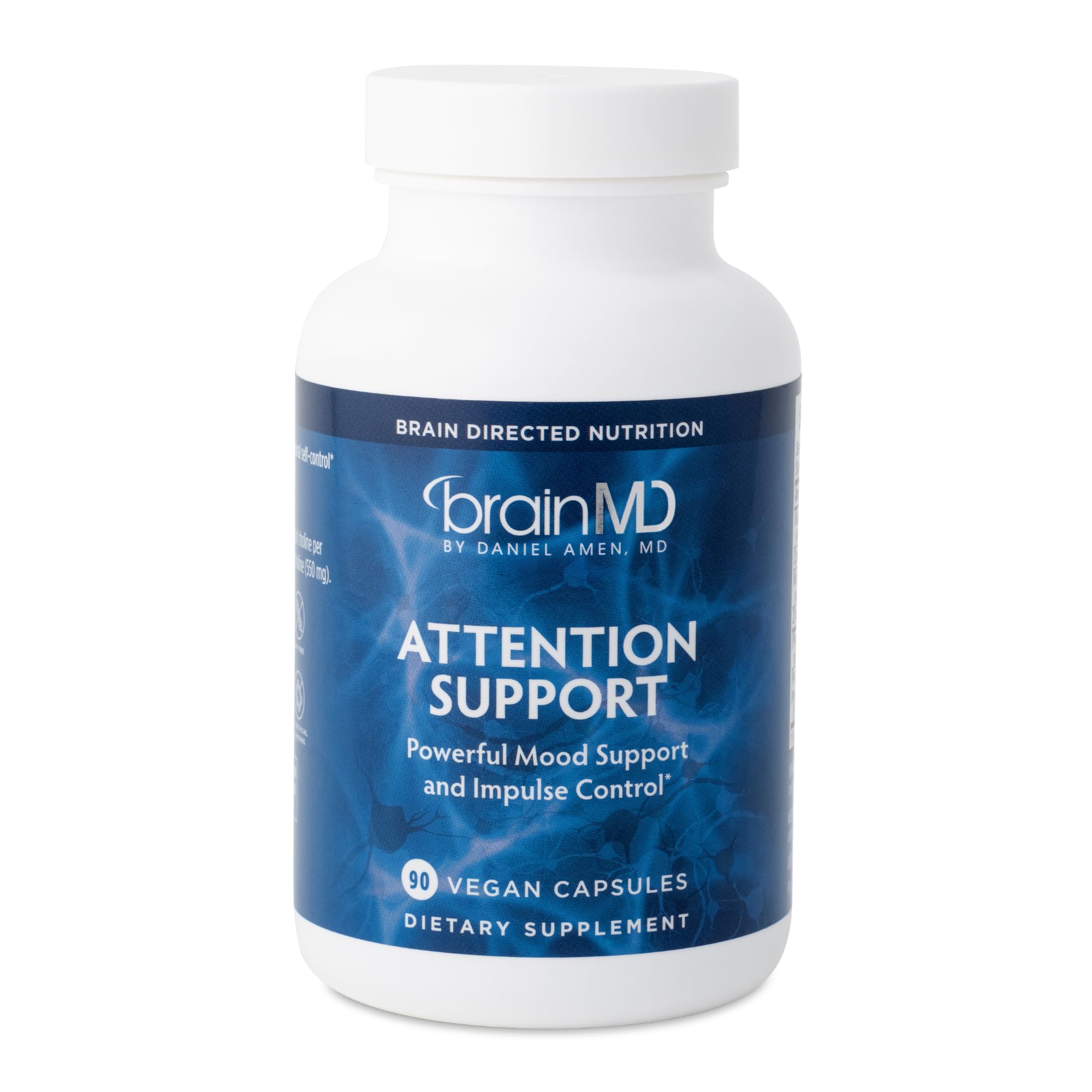 BRAINMD Dr Amen Attention Support - 90 Capsules - Promotes Mental Focus & Impulse Control - Gluten Free - 30 Servings BRAINMD uk supplements