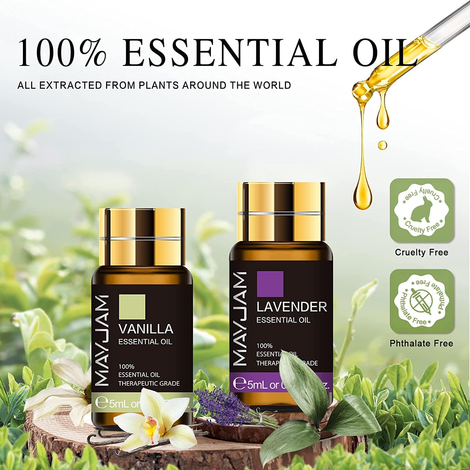 MAYJAM Tea Tree 20 Pcs Pure Essential Oil Gift Set, for Diffuser, Humidifiers, Skin Care, Massage MAYJAM uk supplements