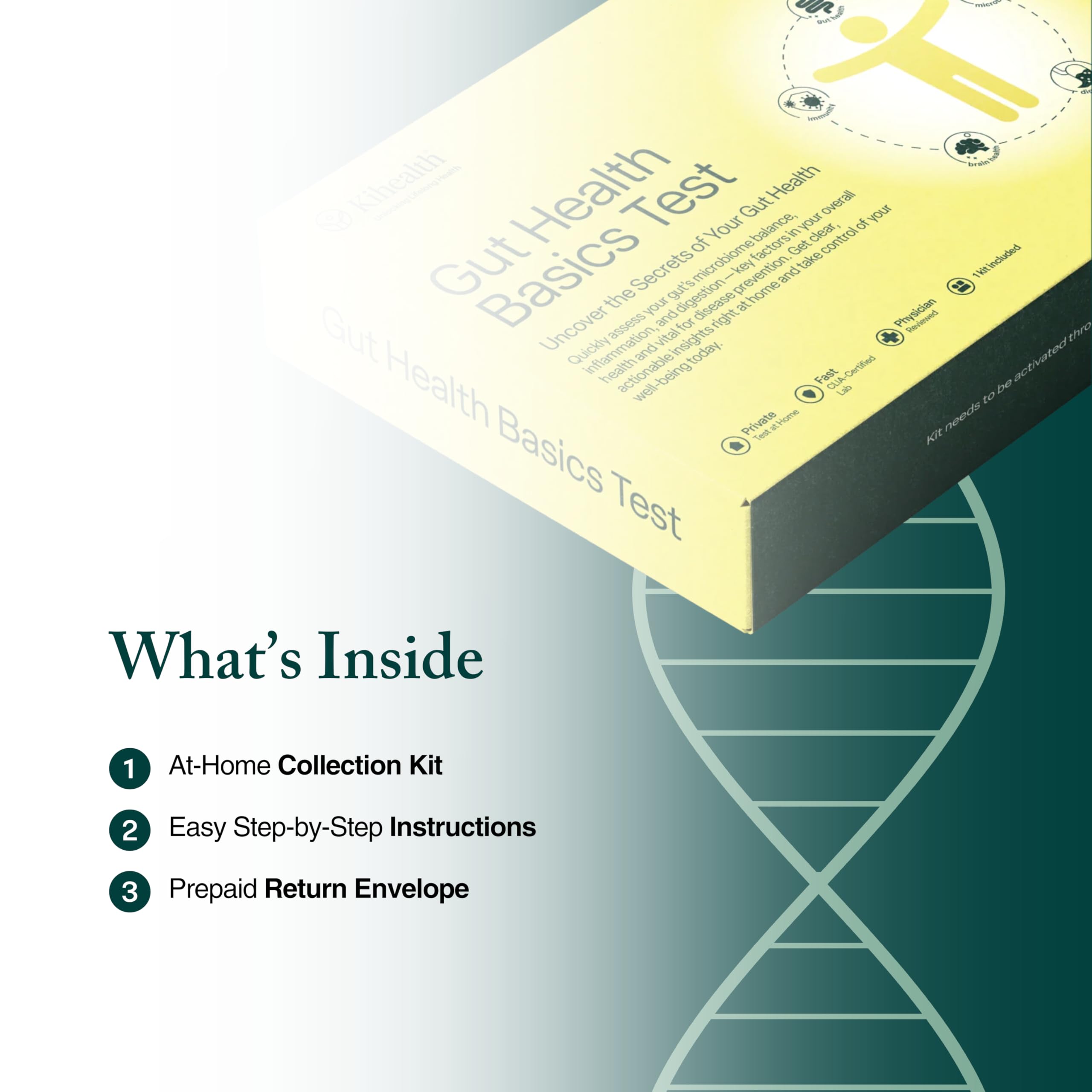 KiHealth – Gut Health Basics Test – at-Home Stool Test for Digestion, Inflammation, and Microbiome Balance – at-Home Kit Kihealth uk supplements