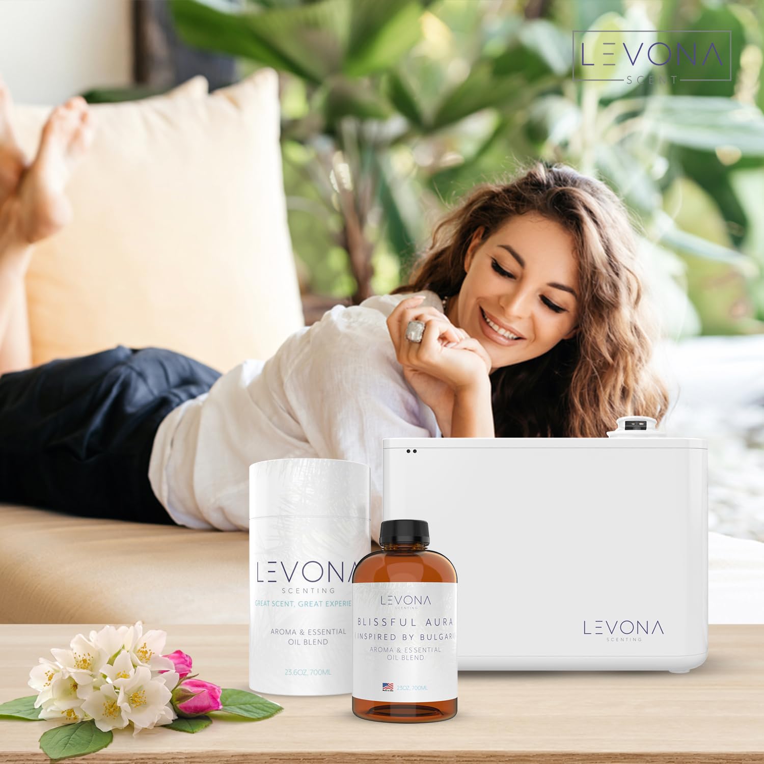 Levona Scent Essential Oils for Diffuser: Blissful Aura with Notes of Amber, Musk & Jasmine LEVONA SCENT uk supplements