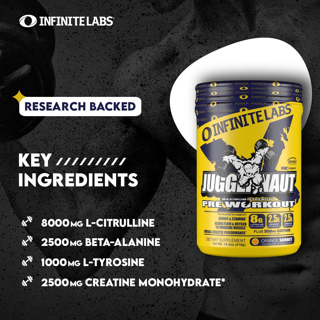 Infinite Labs Juggernaut X Ultimate Punch Pre Workout Supplement with Citrulline, Creatine Infinite Labs uk supplements